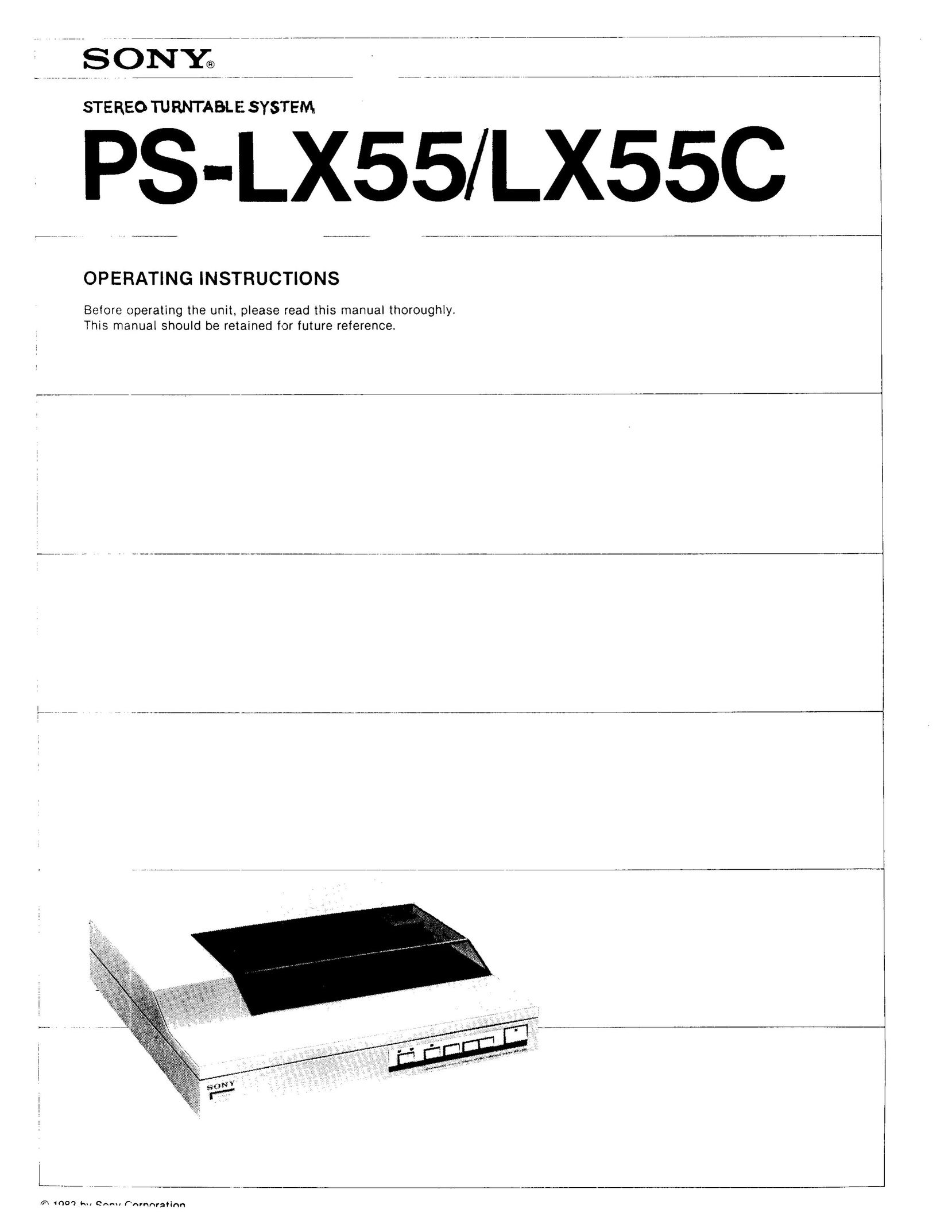 Sony PS-LX55 Turntable User Manual