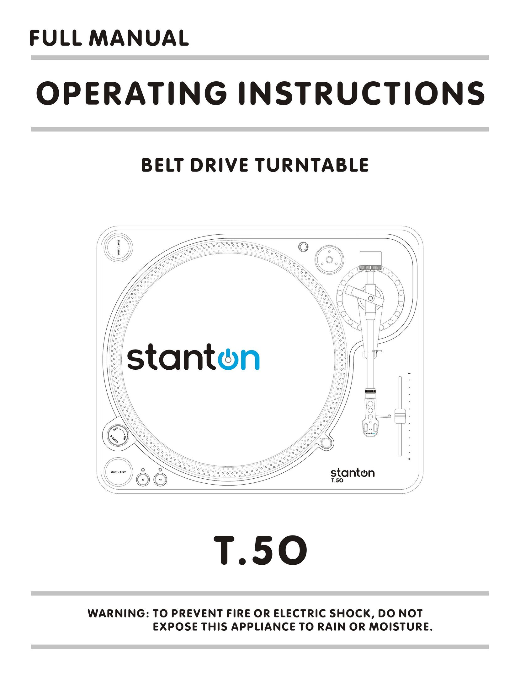 Stanton T.5O Turntable User Manual