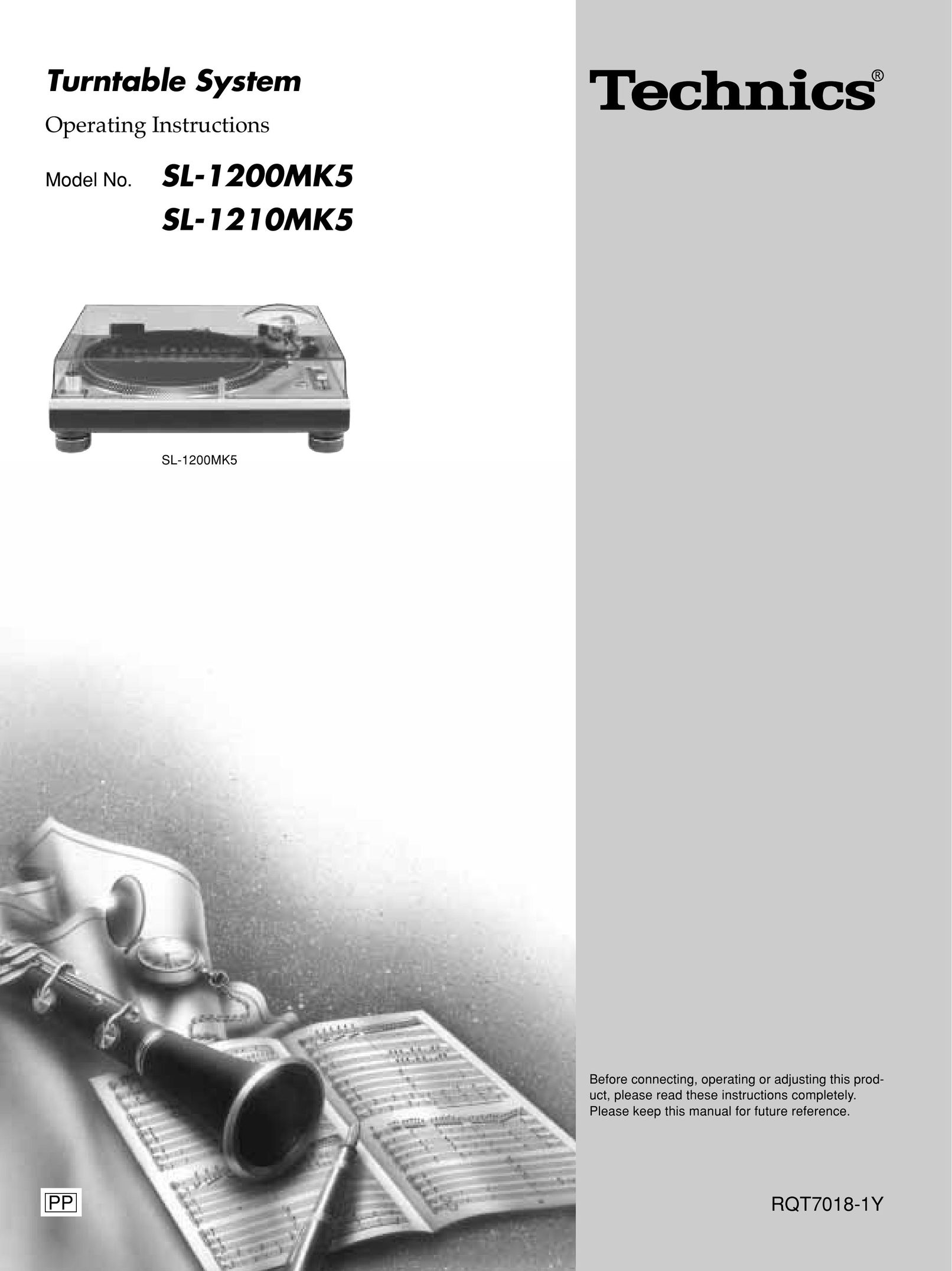 Technics SL-1210MK5 Turntable User Manual