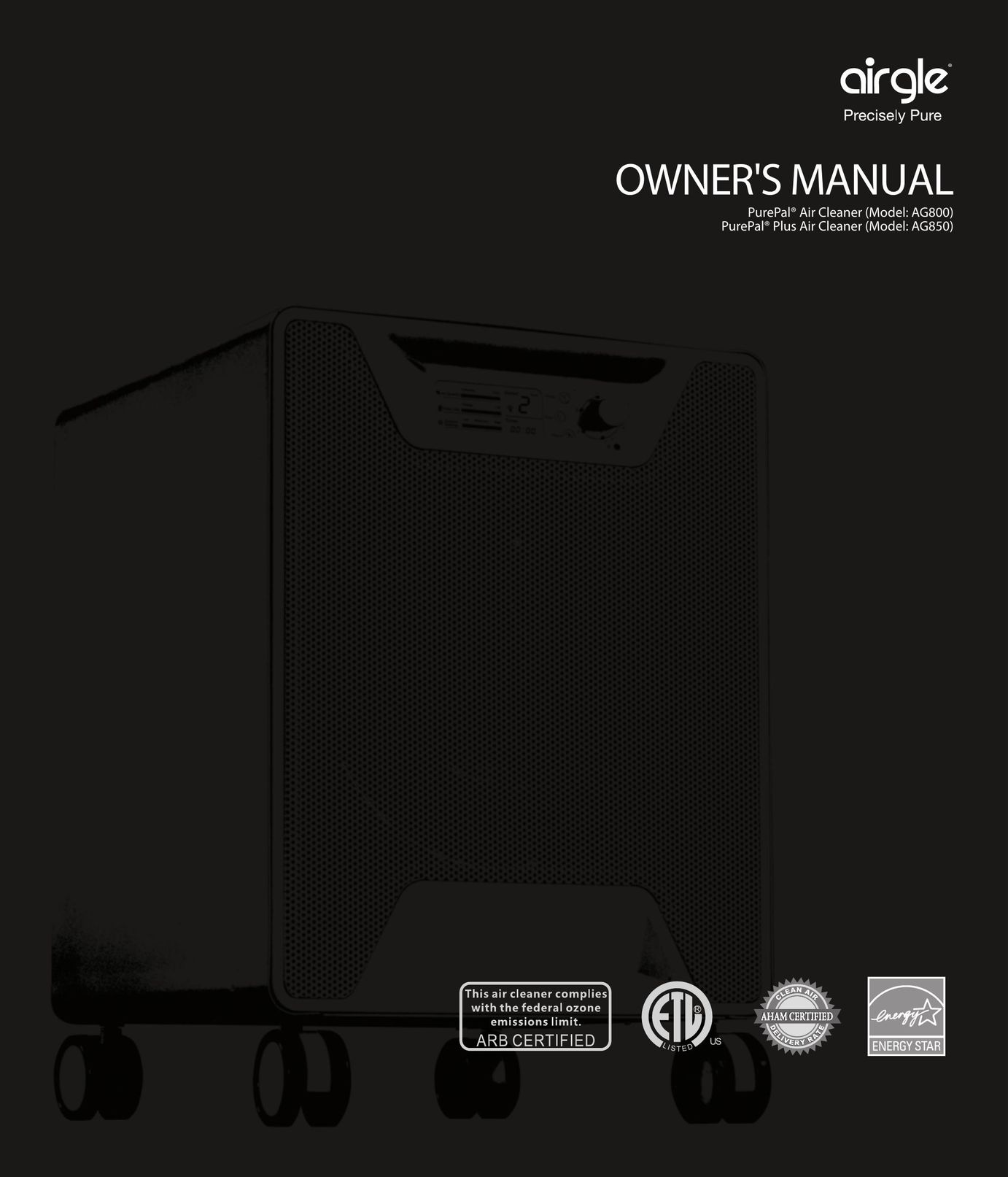 Airgle AG800 Air Cleaner User Manual