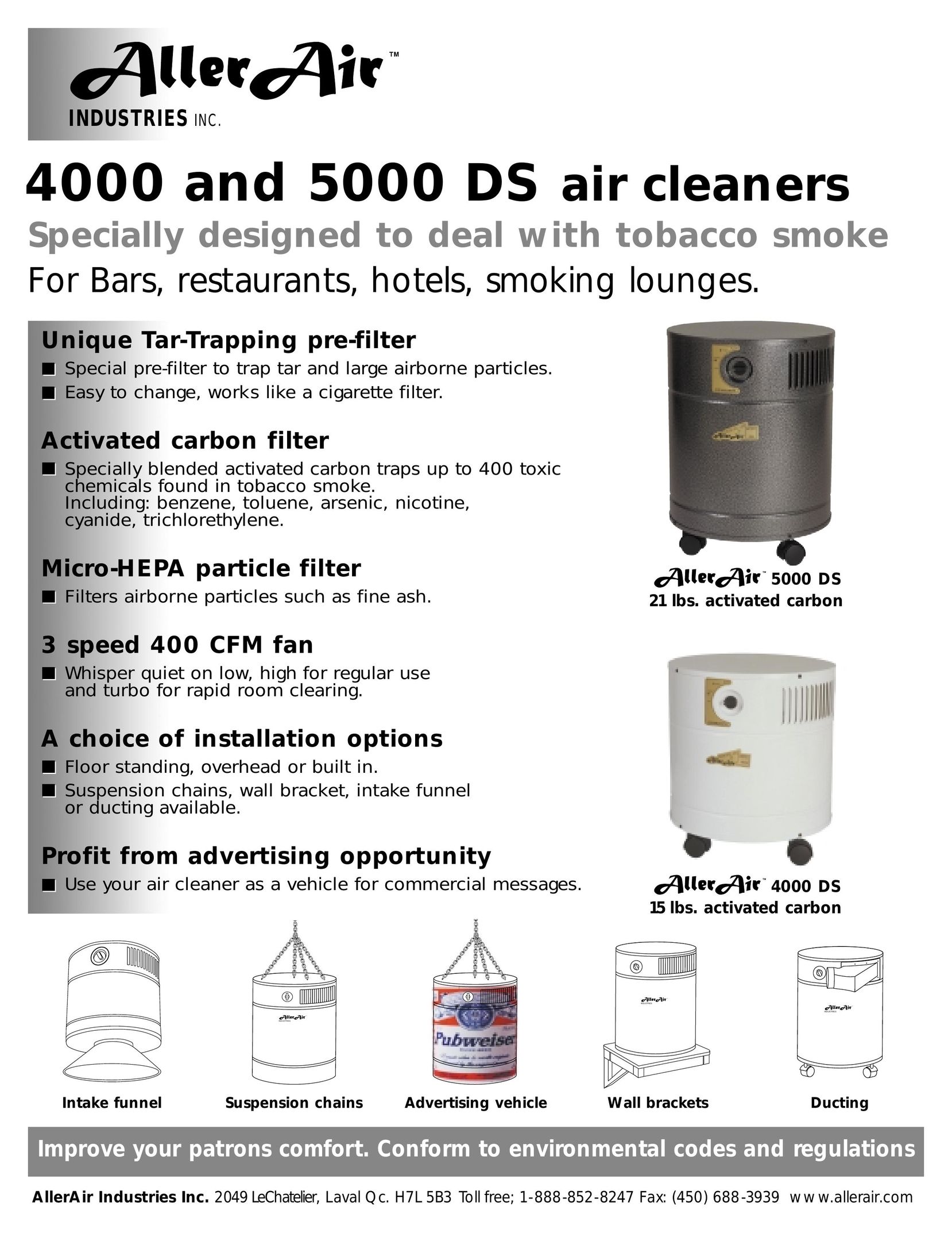 AllerAir 5000 DS Air Cleaner User Manual