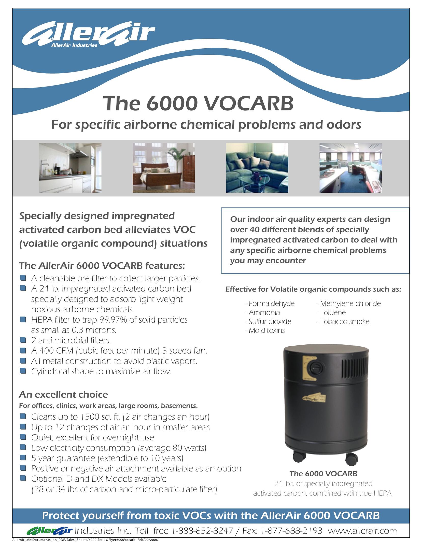 AllerAir 6000 VOCARB Air Cleaner User Manual