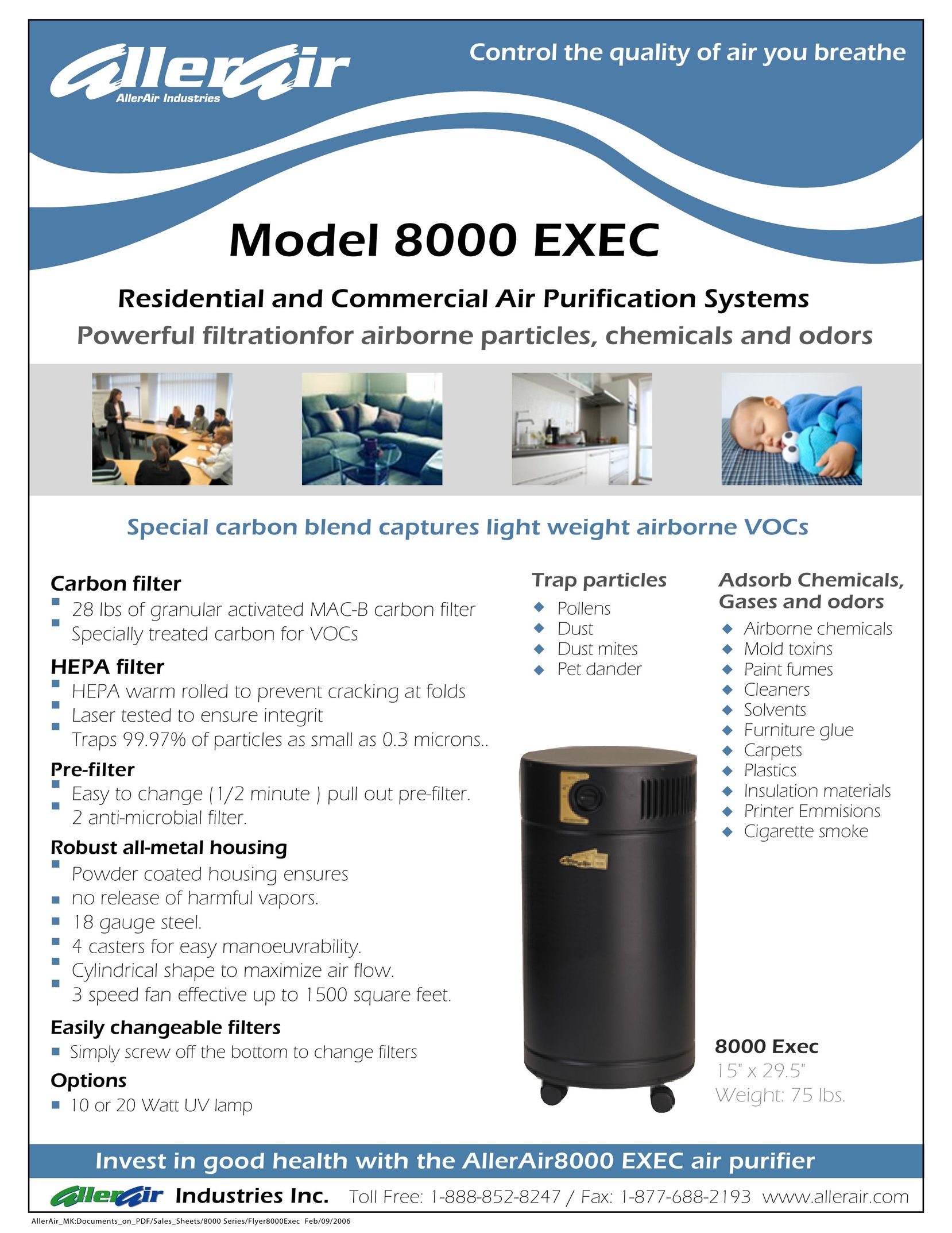 AllerAir 8000 Exec Air Cleaner User Manual