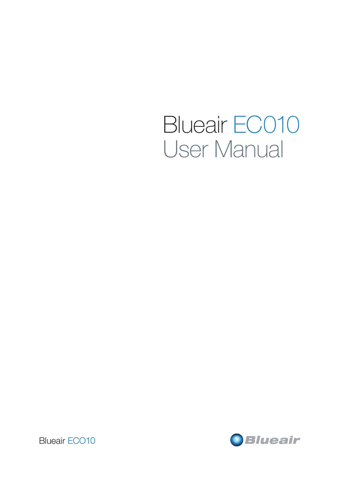 Blueair ECO10 Air Cleaner User Manual