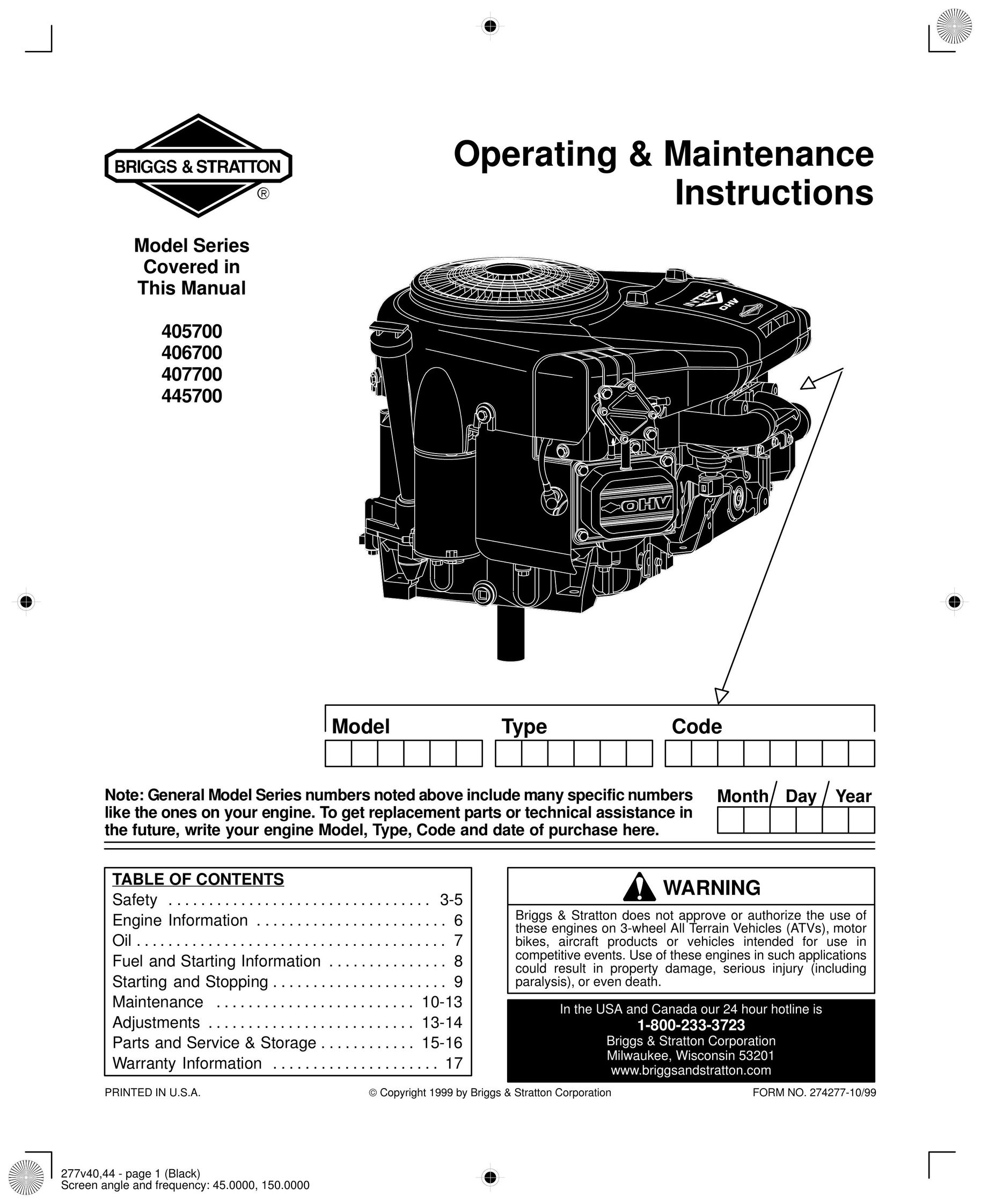 Briggs & Stratton 406700 Air Cleaner User Manual