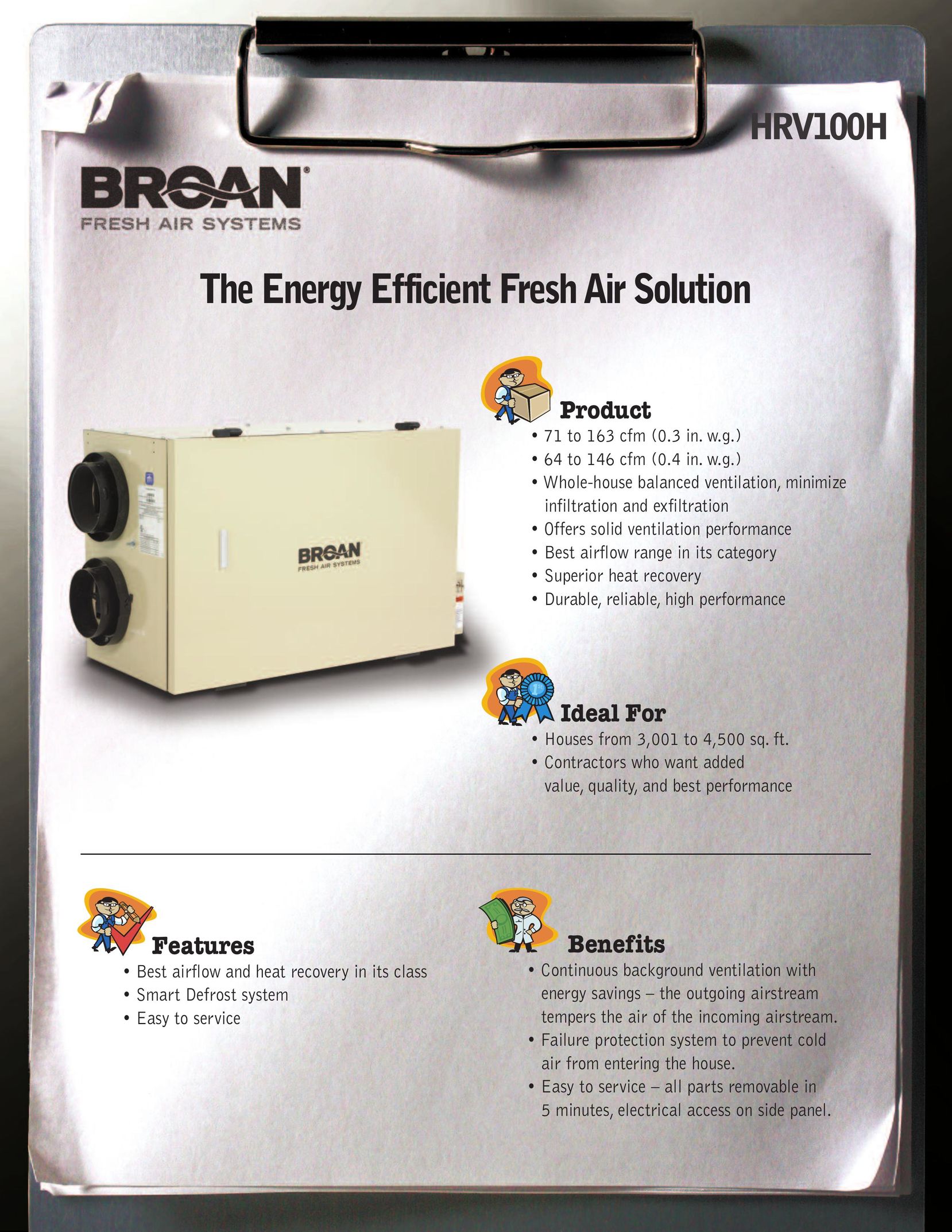 Broan HRV100H Air Cleaner User Manual