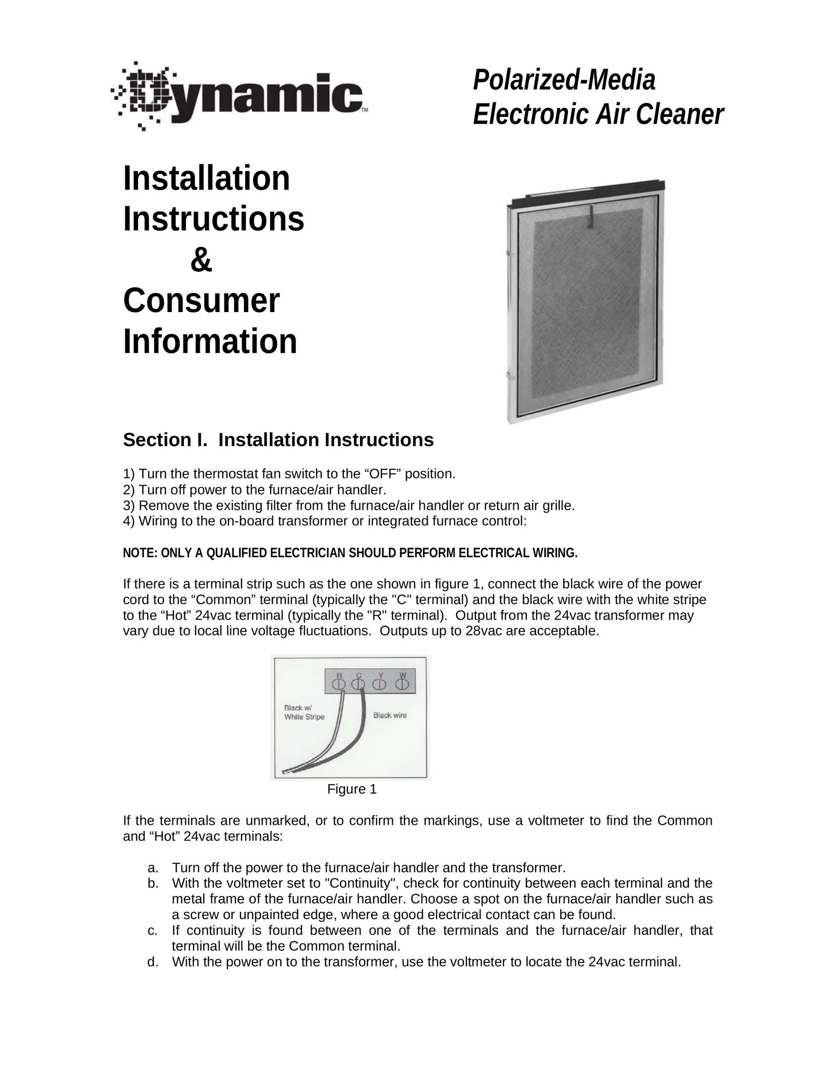 Dynamic Distributors Polarized-Media Air Cleaner User Manual