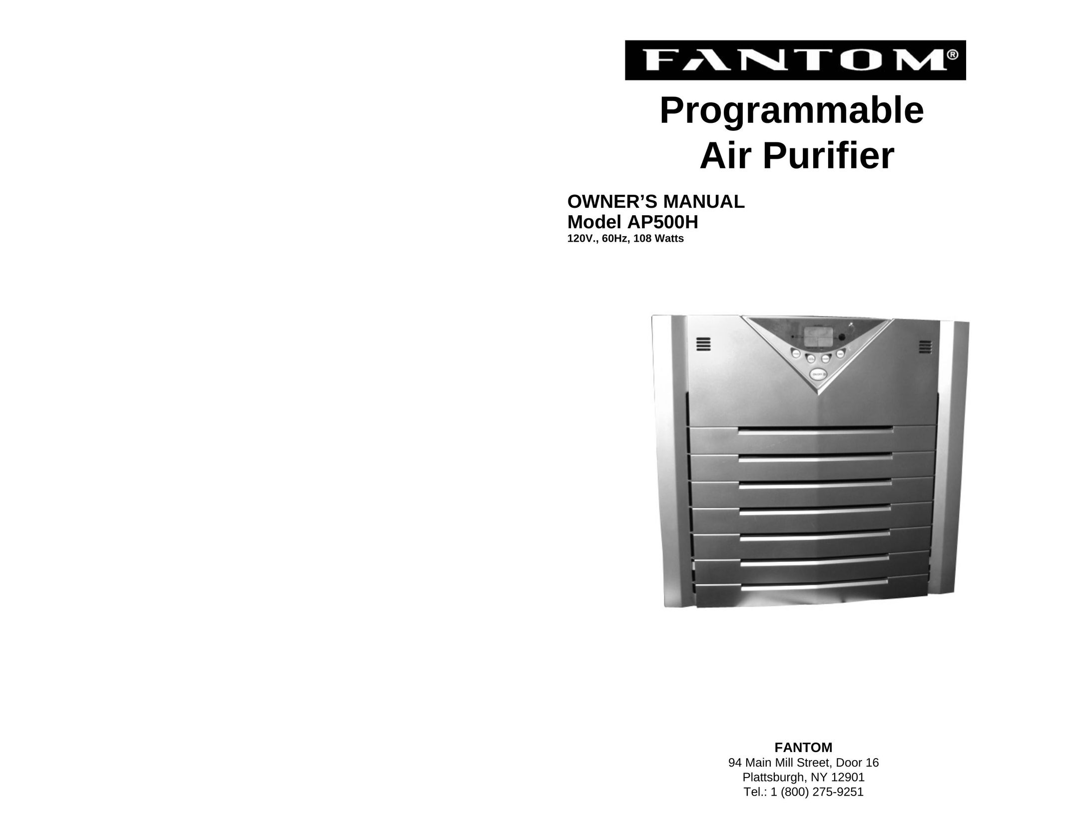 Fantom Vacuum AP500H Air Cleaner User Manual