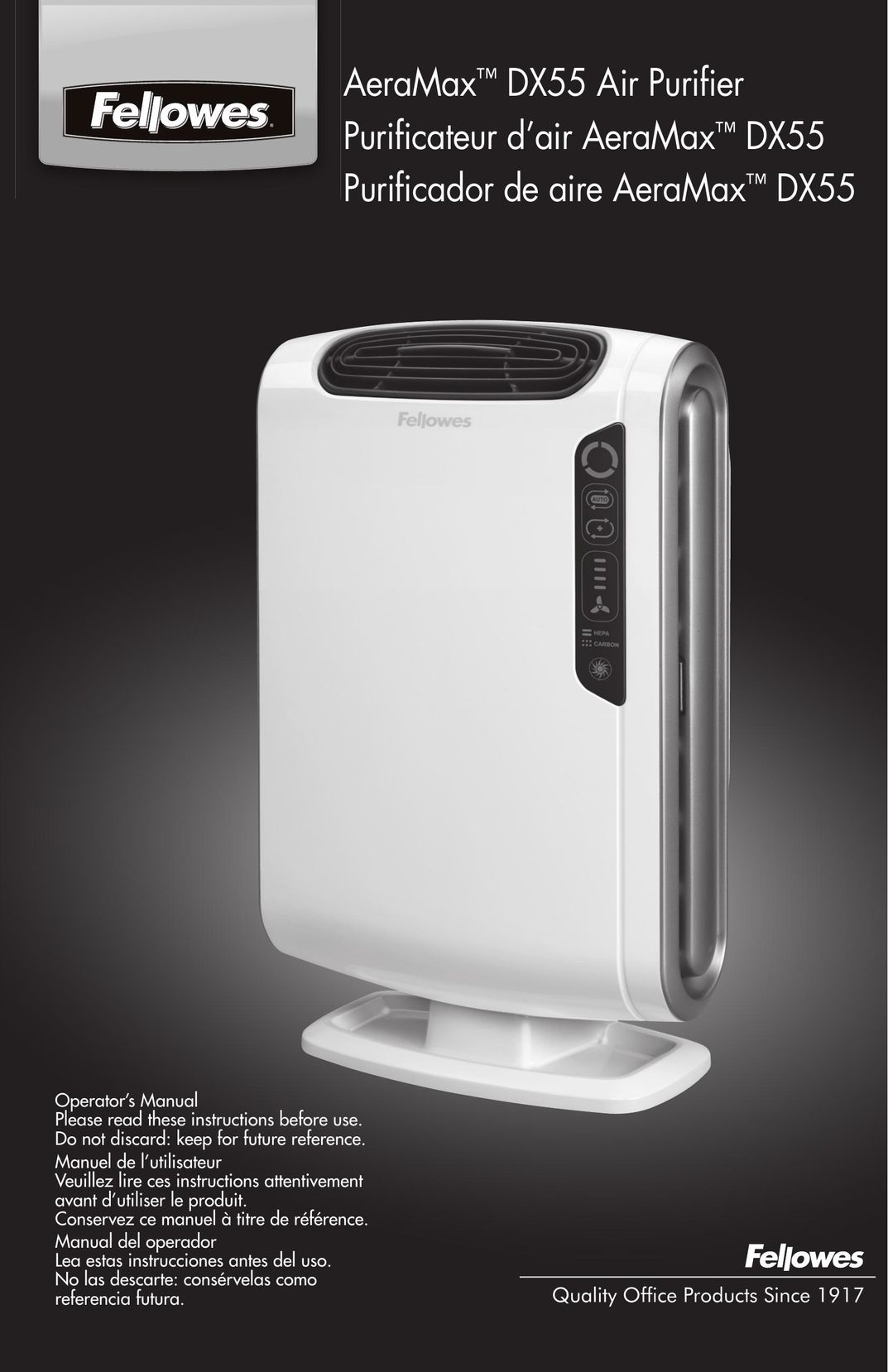 Fellowes DX55 Air Cleaner User Manual