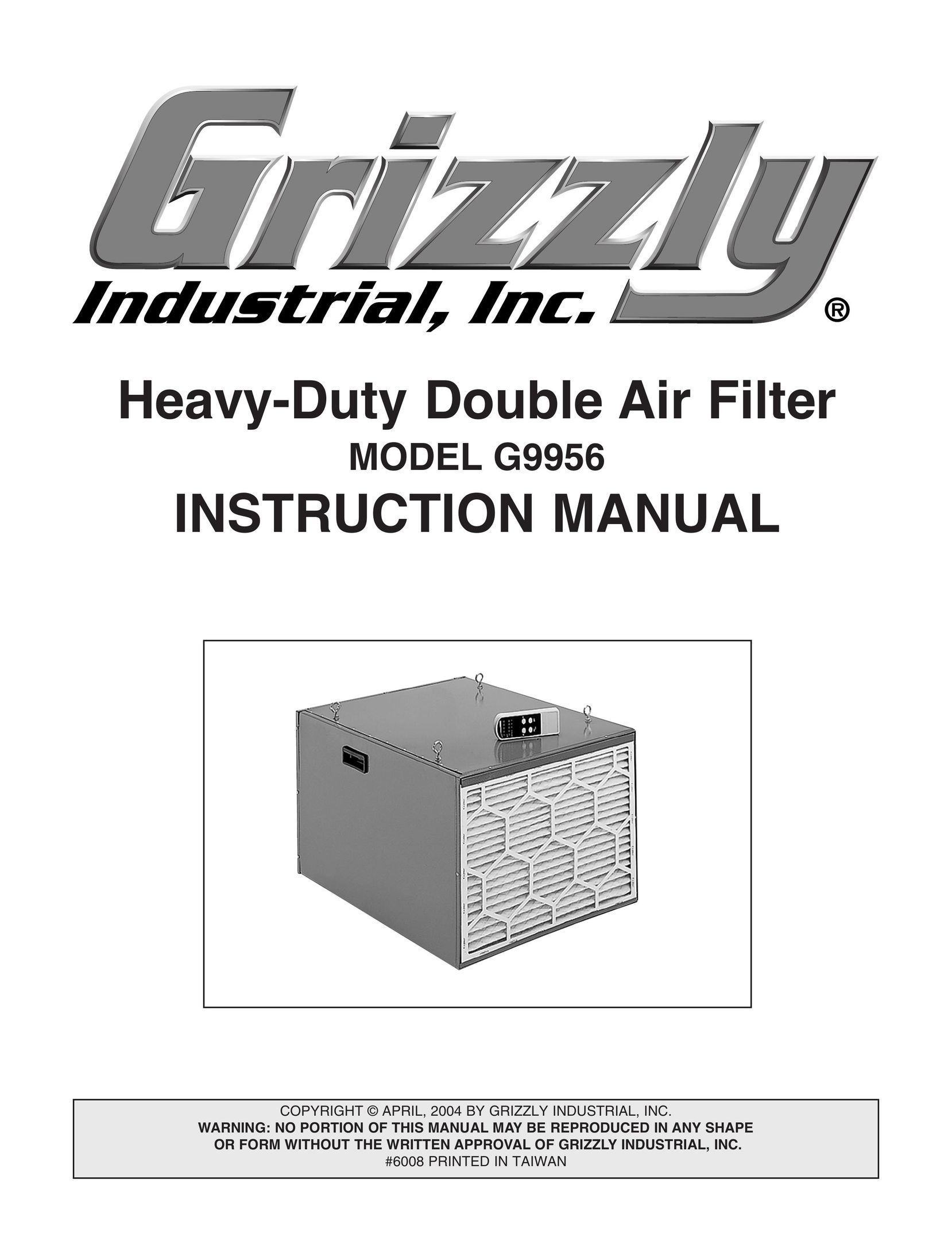 Grizzly G9956 Air Cleaner User Manual