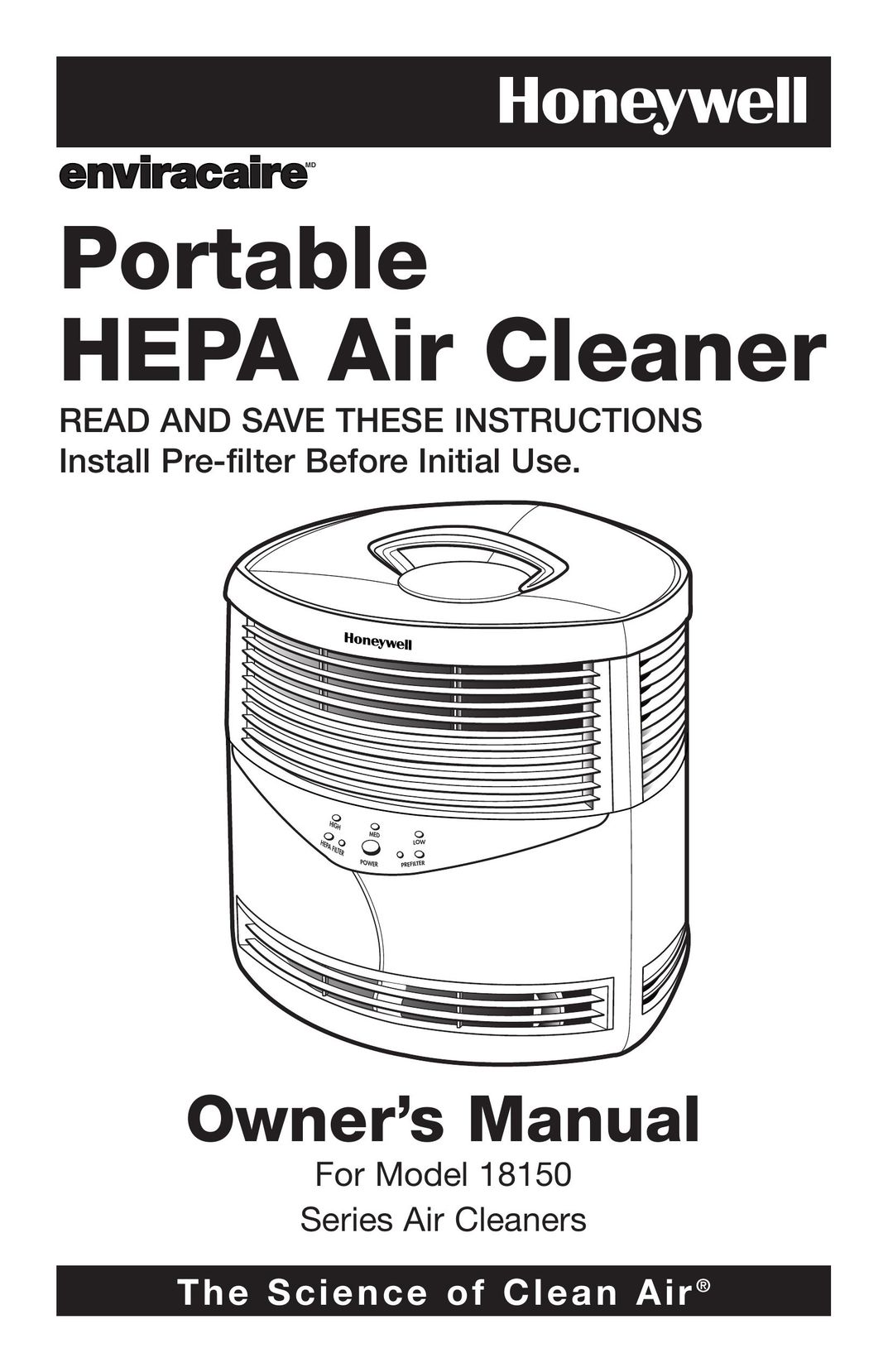 Honeywell 18150 Air Cleaner User Manual