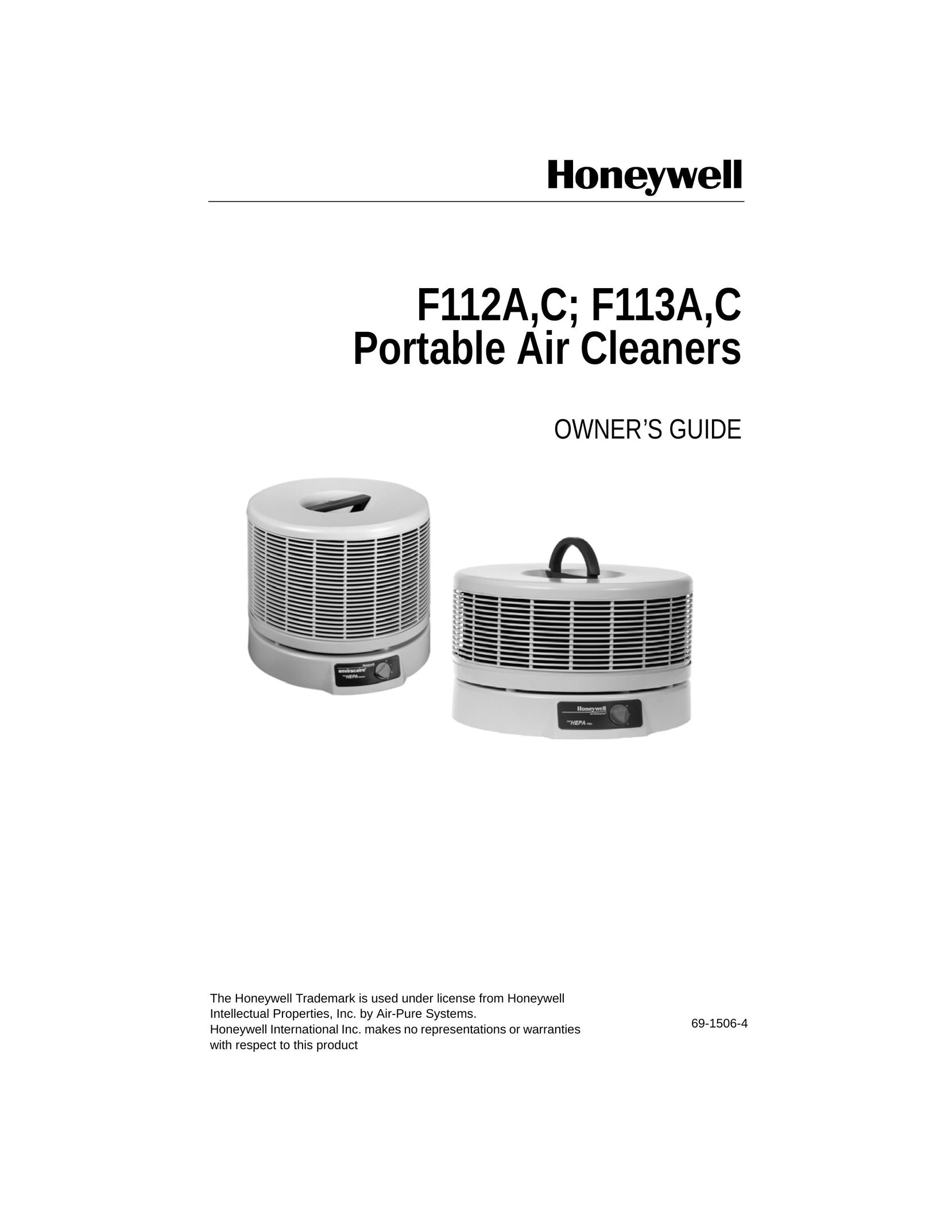Honeywell F112C Air Cleaner User Manual