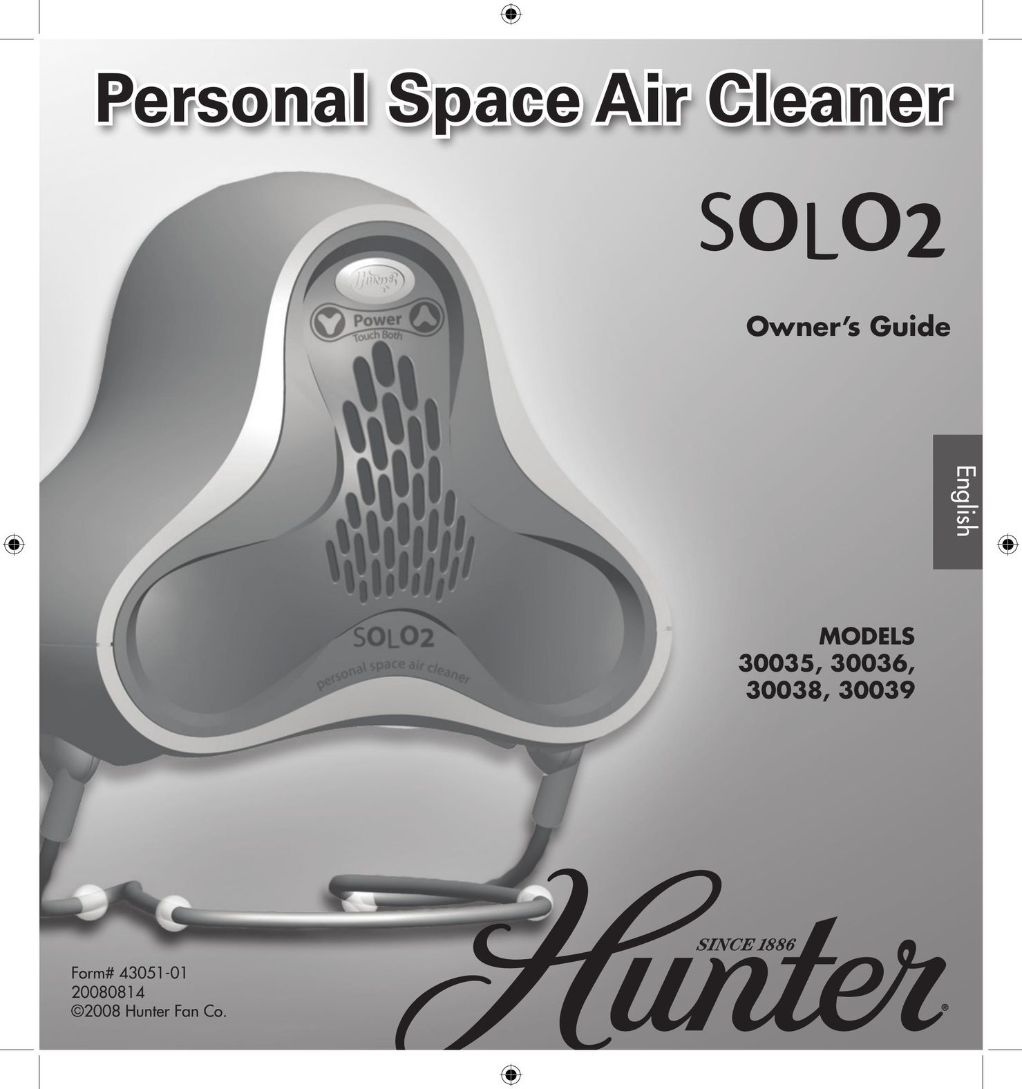 Hunter Fan 30036 Air Cleaner User Manual