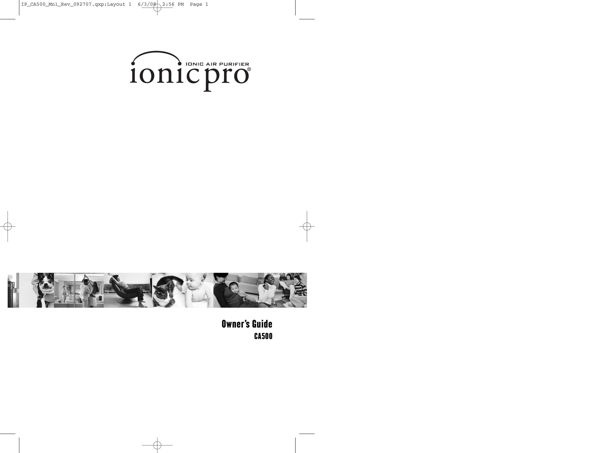 Ionic Pro CA500 Air Cleaner User Manual