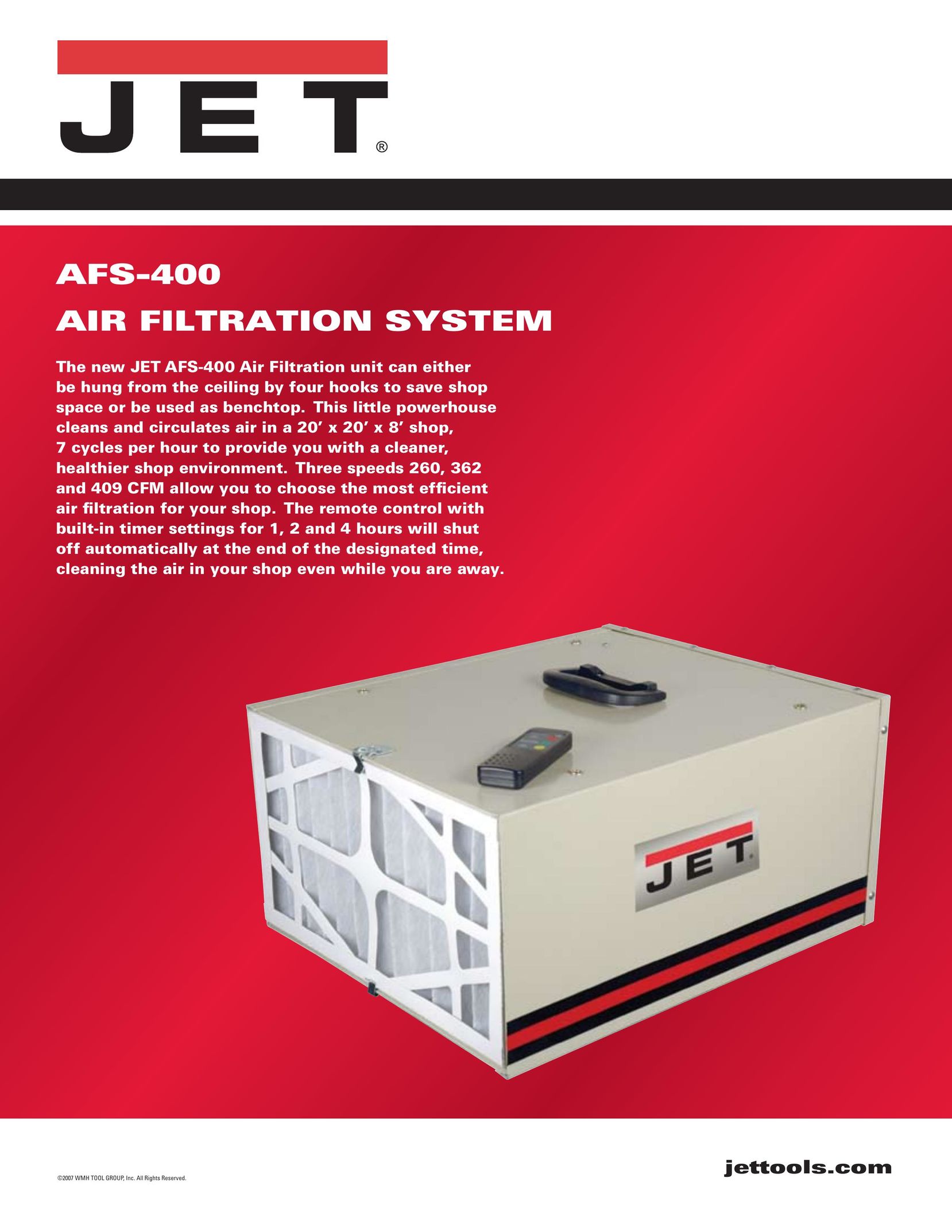 Jet Tools AFS-400 Air Cleaner User Manual