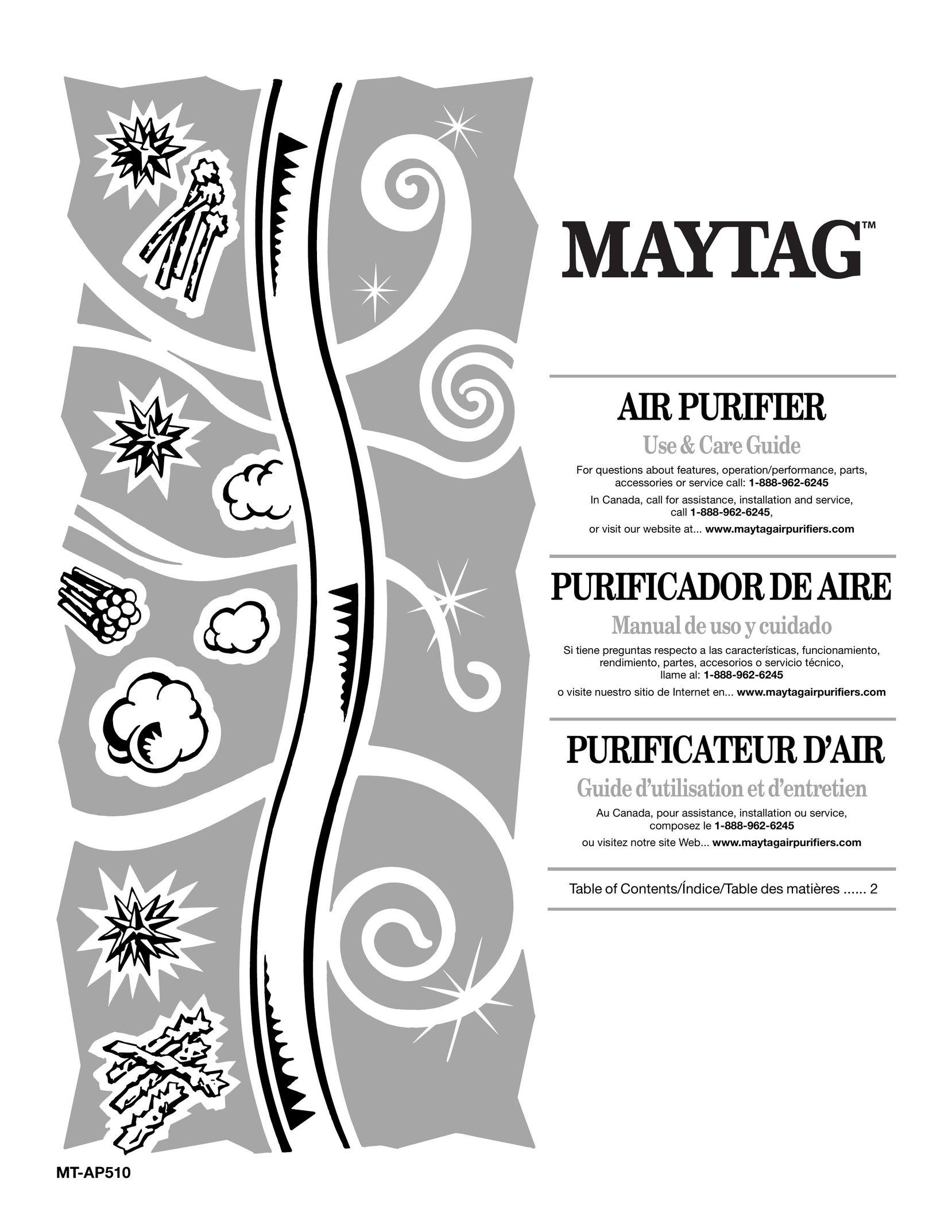Maytag MT-AP510 Air Cleaner User Manual