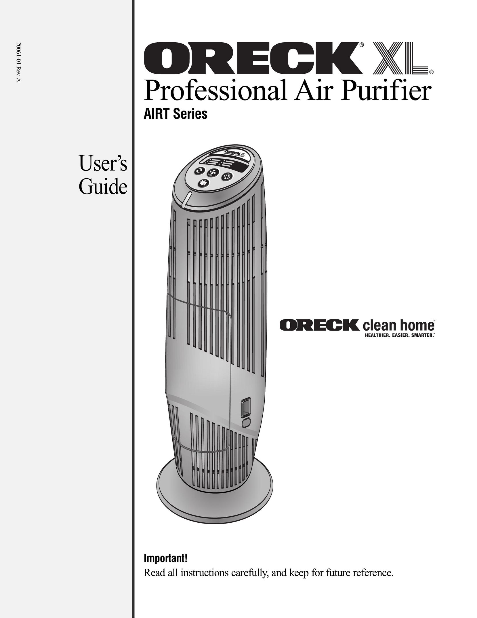 Oreck 20061-01Rev.A Air Cleaner User Manual