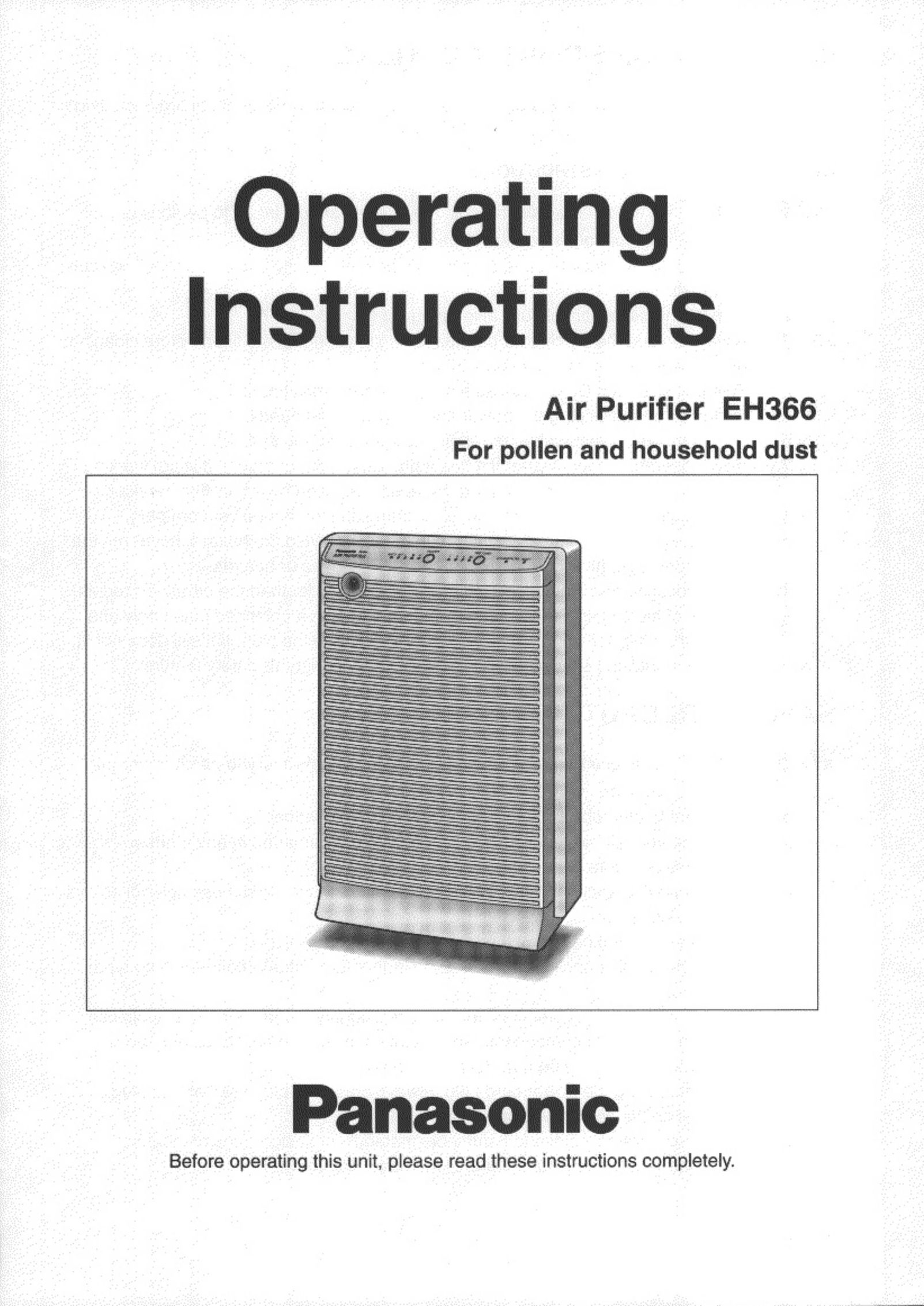 Panasonic EH366 Air Cleaner User Manual