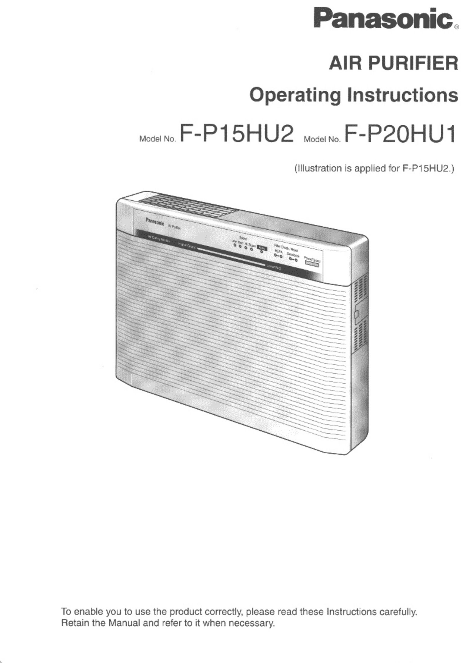 Panasonic F-P20HU1 Air Cleaner User Manual