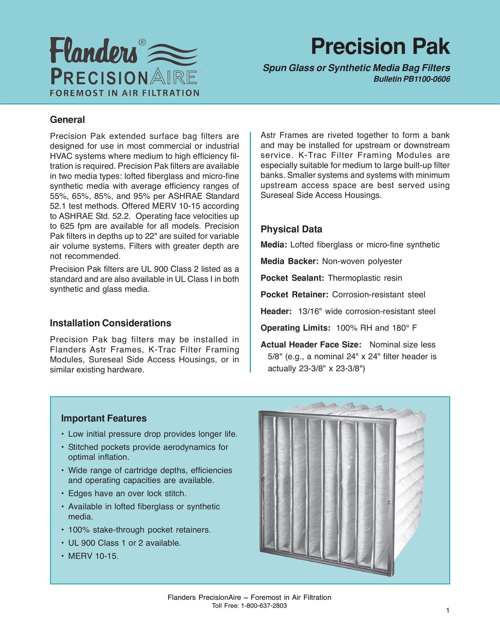 Precisionaire FB1100-0606 Air Cleaner User Manual
