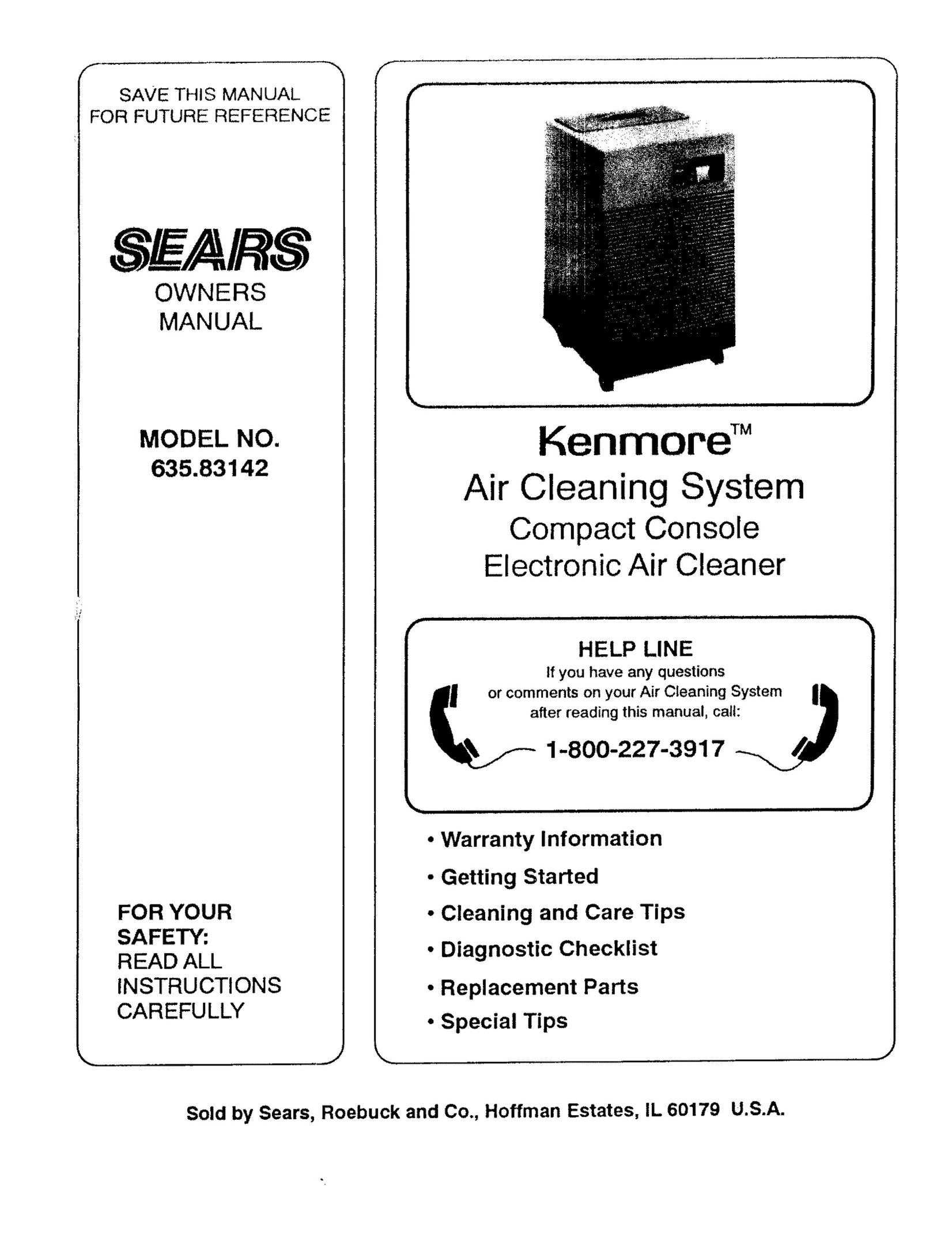 Sears 635.83142 Air Cleaner User Manual