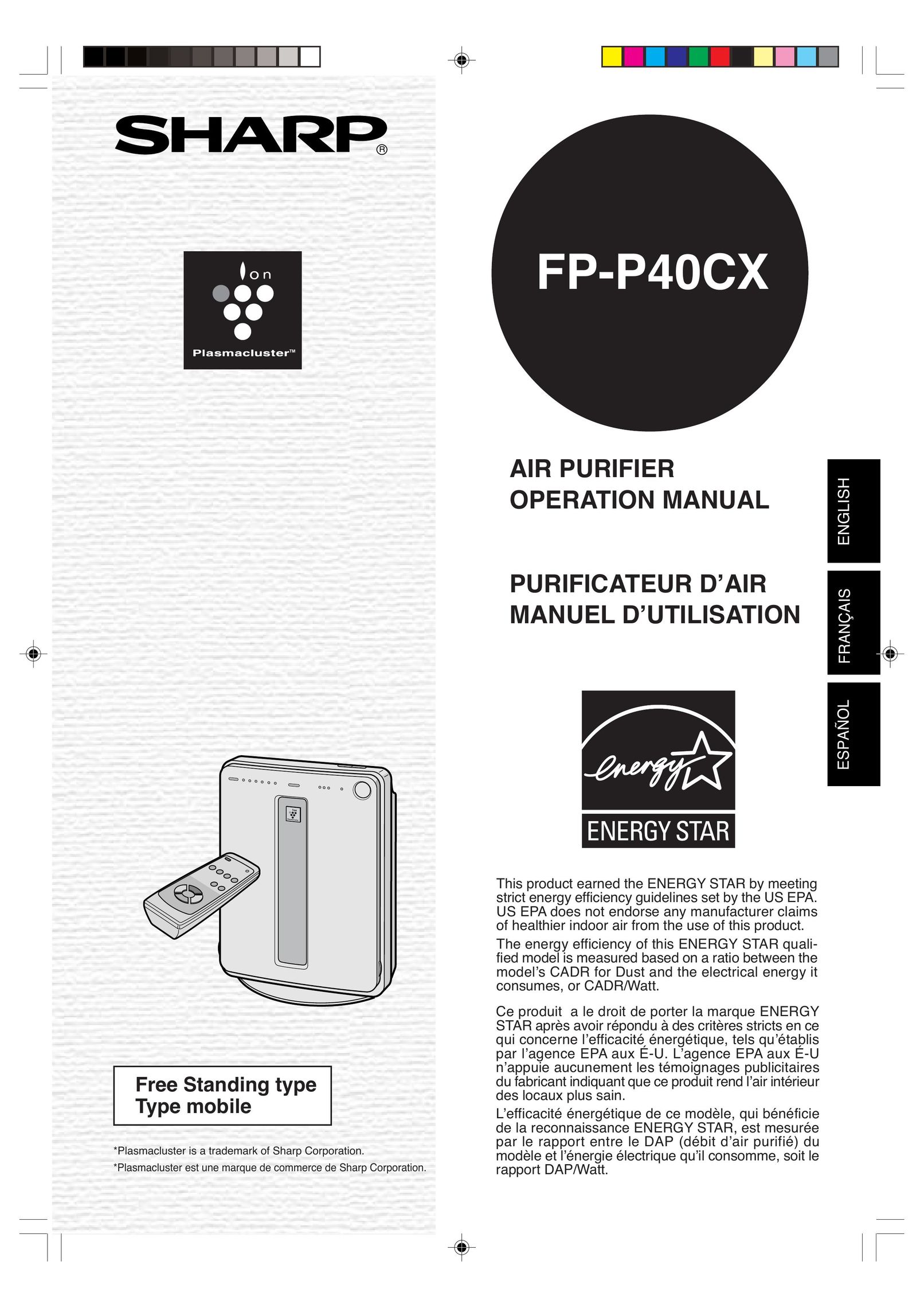 Sharp FP-P40CX Air Cleaner User Manual
