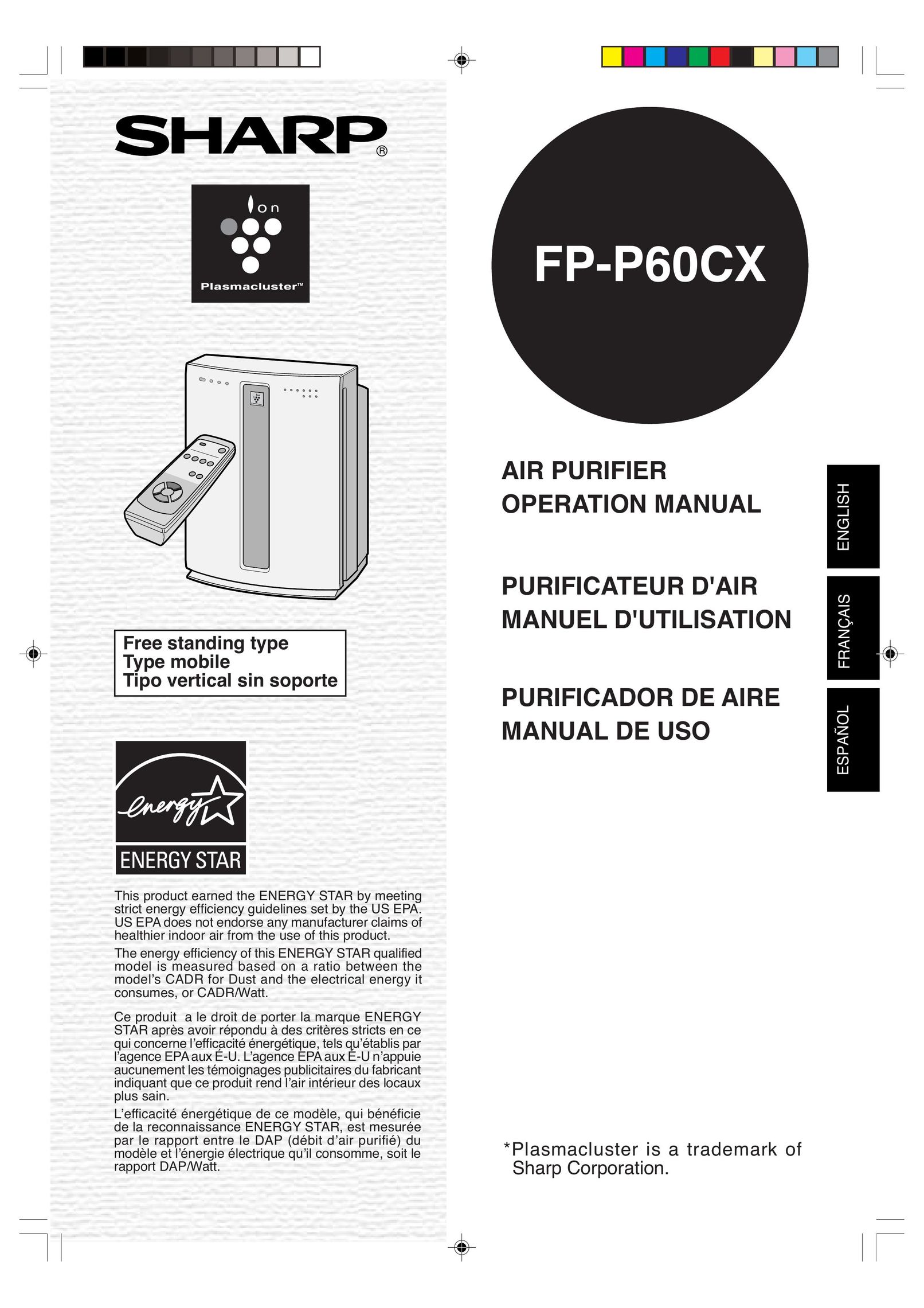 Sharp FP-P60CX Air Cleaner User Manual