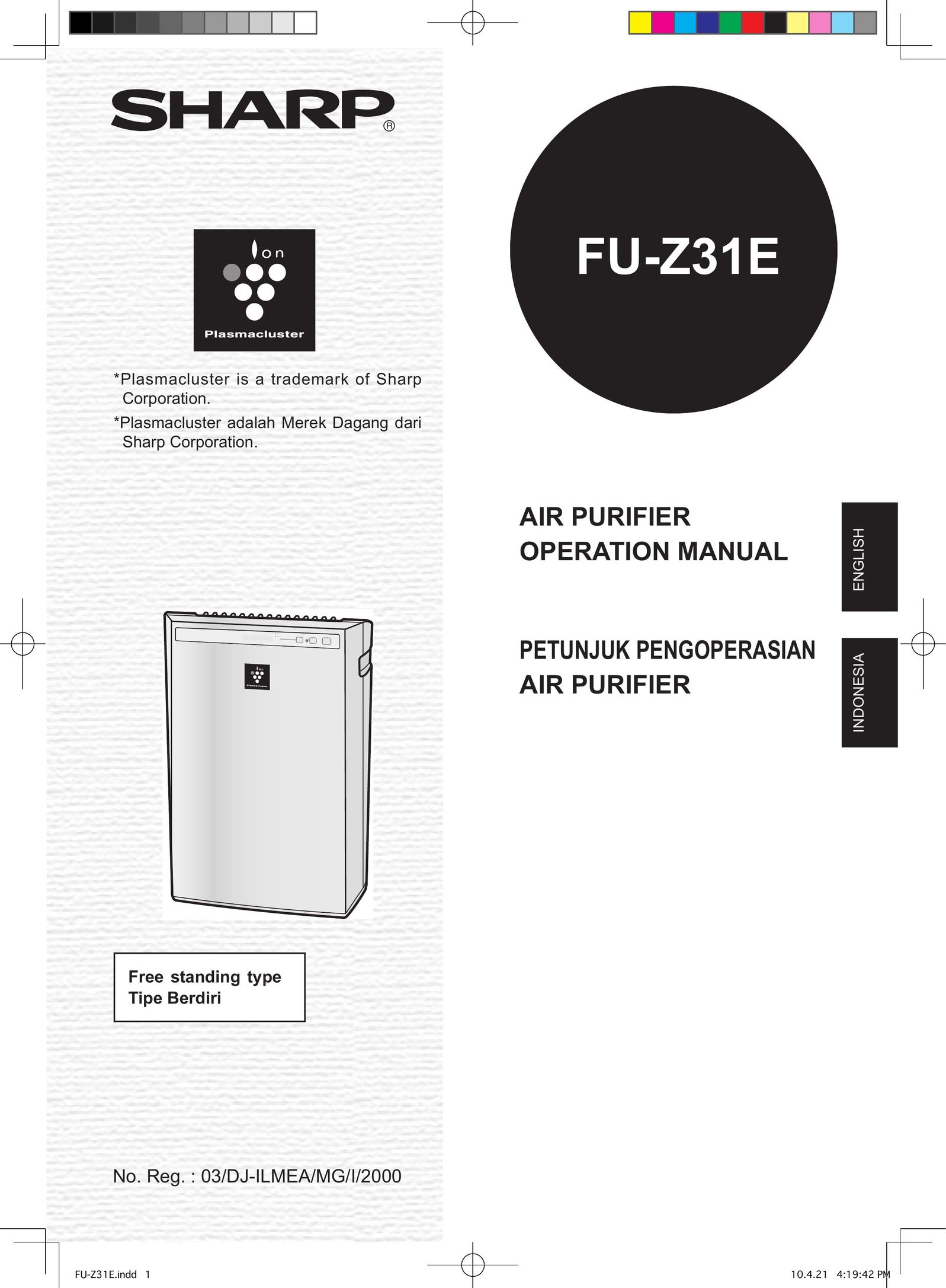Sharp FU-Z31E Air Cleaner User Manual