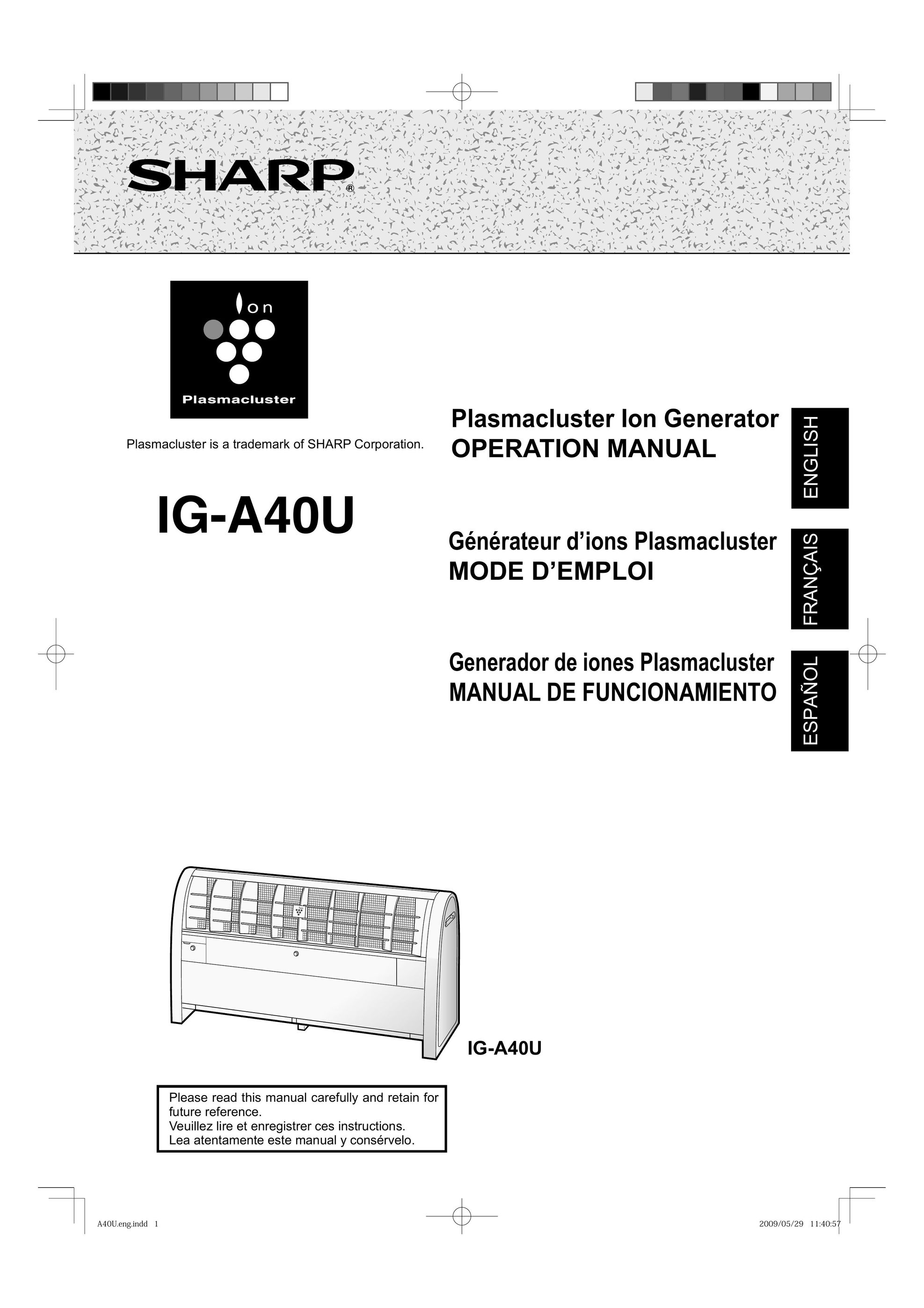 Sharp IG-A40U Air Cleaner User Manual
