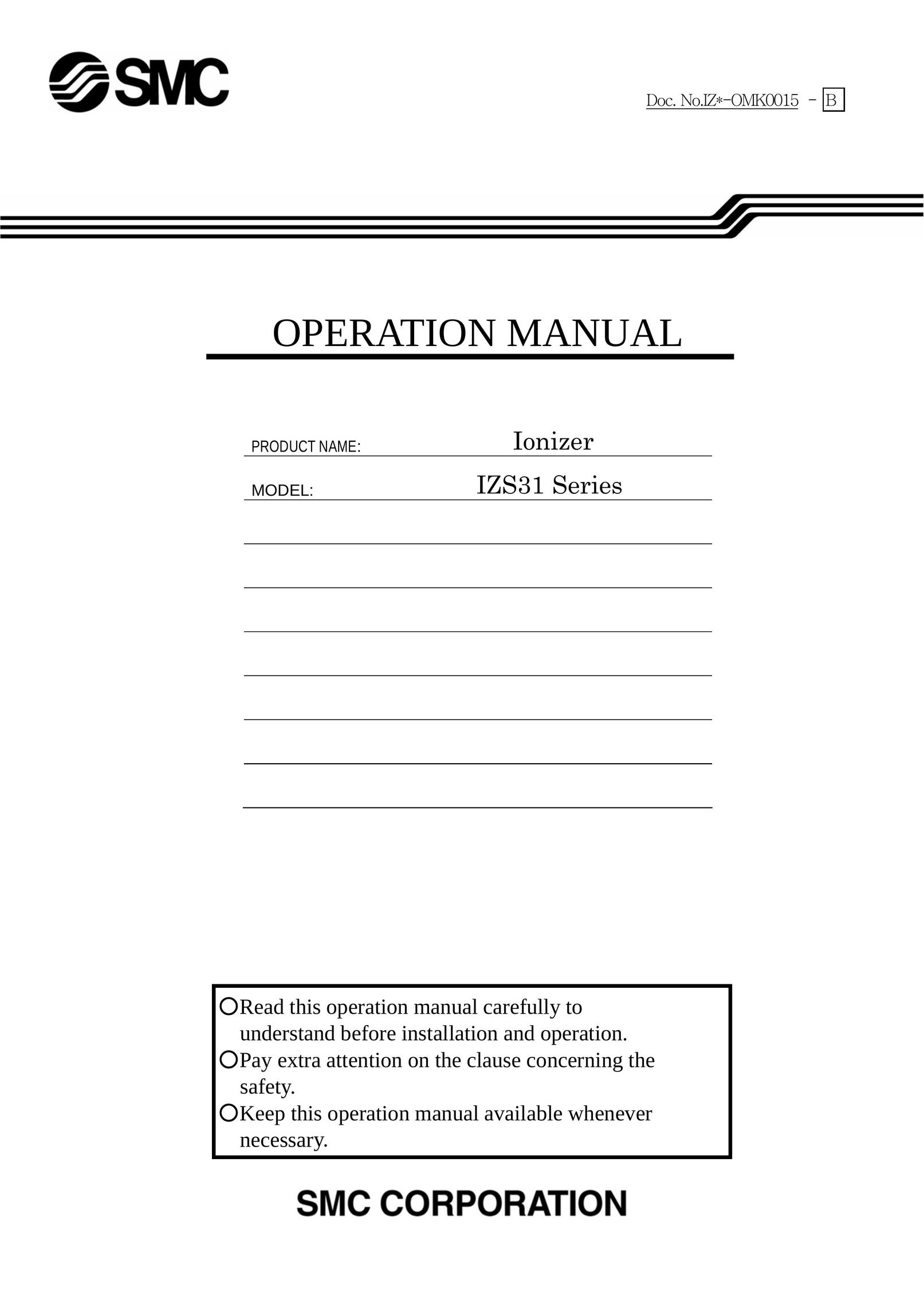 Sierra Monitor Corporation IZS31 Air Cleaner User Manual