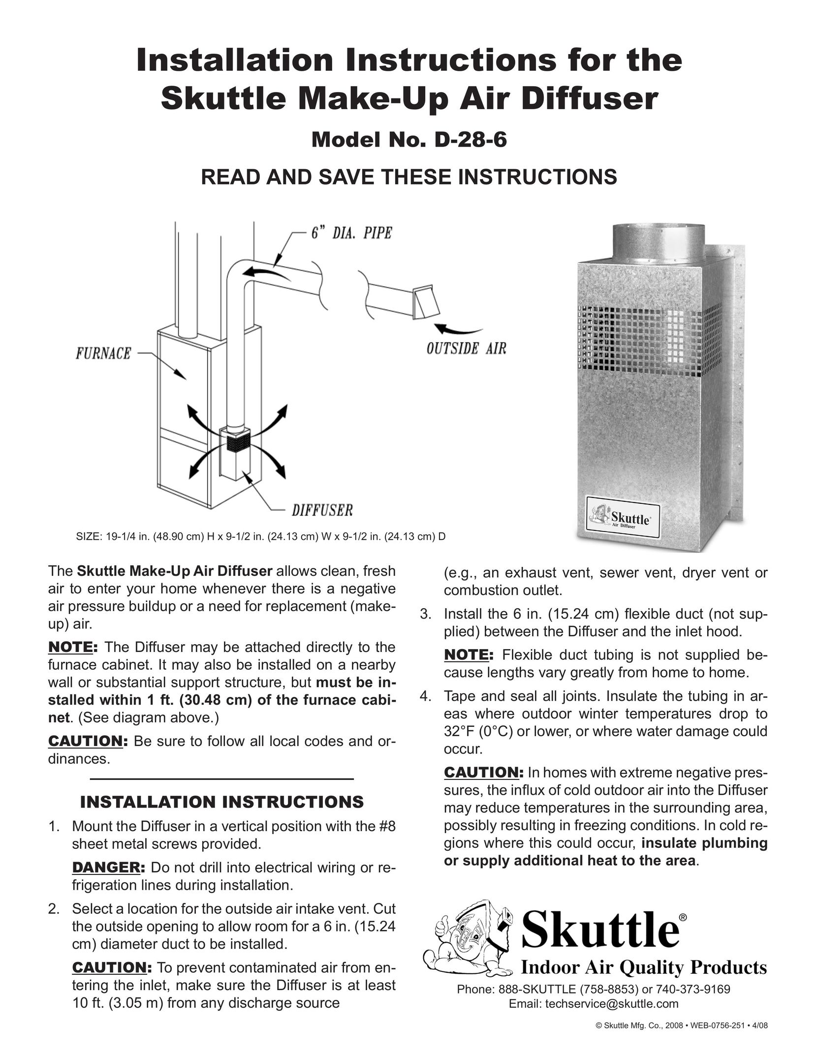Skuttle Indoor Air Quality Products D-28-6 Air Cleaner User Manual