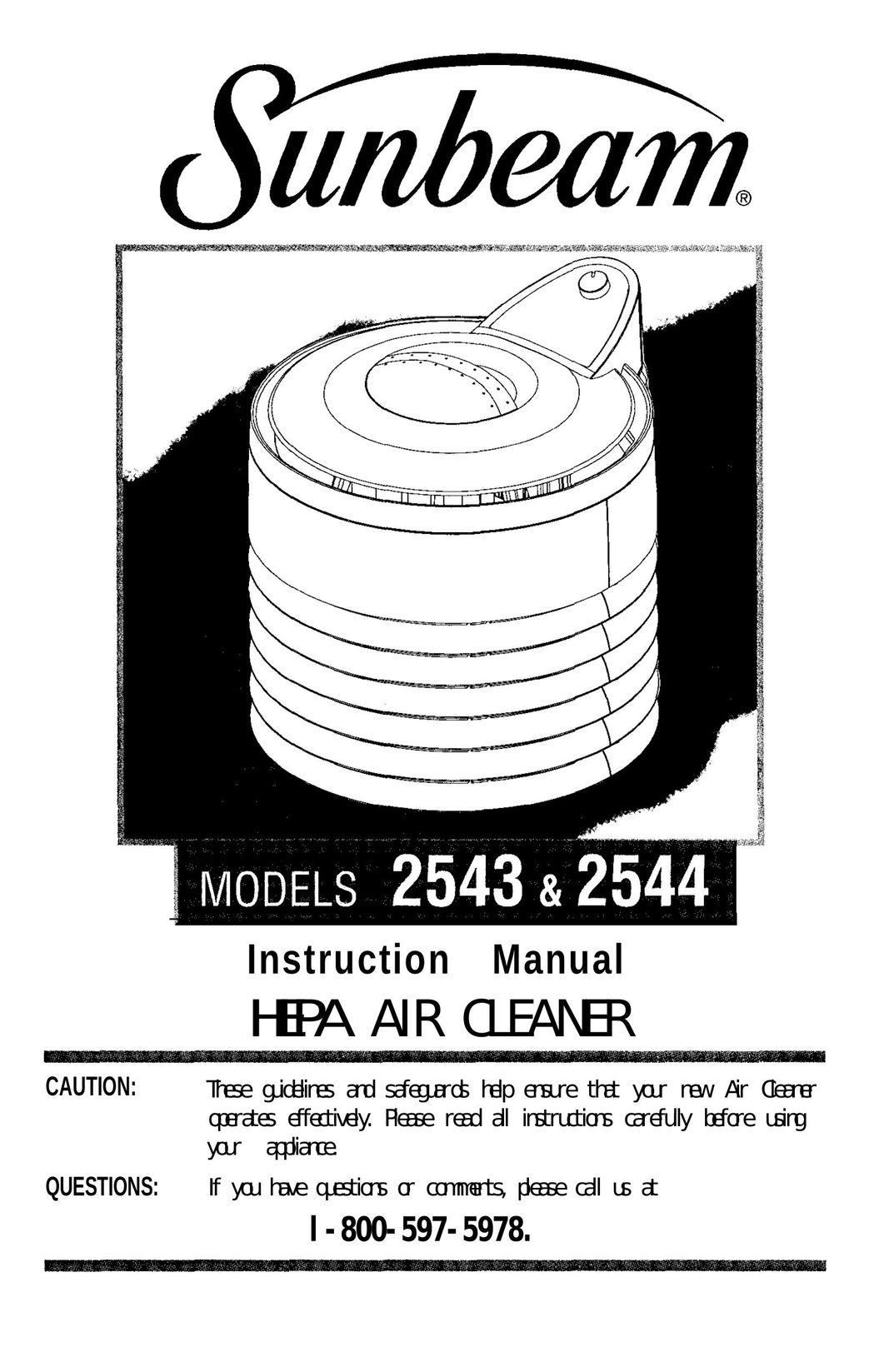 Sunbeam 2543 Air Cleaner User Manual