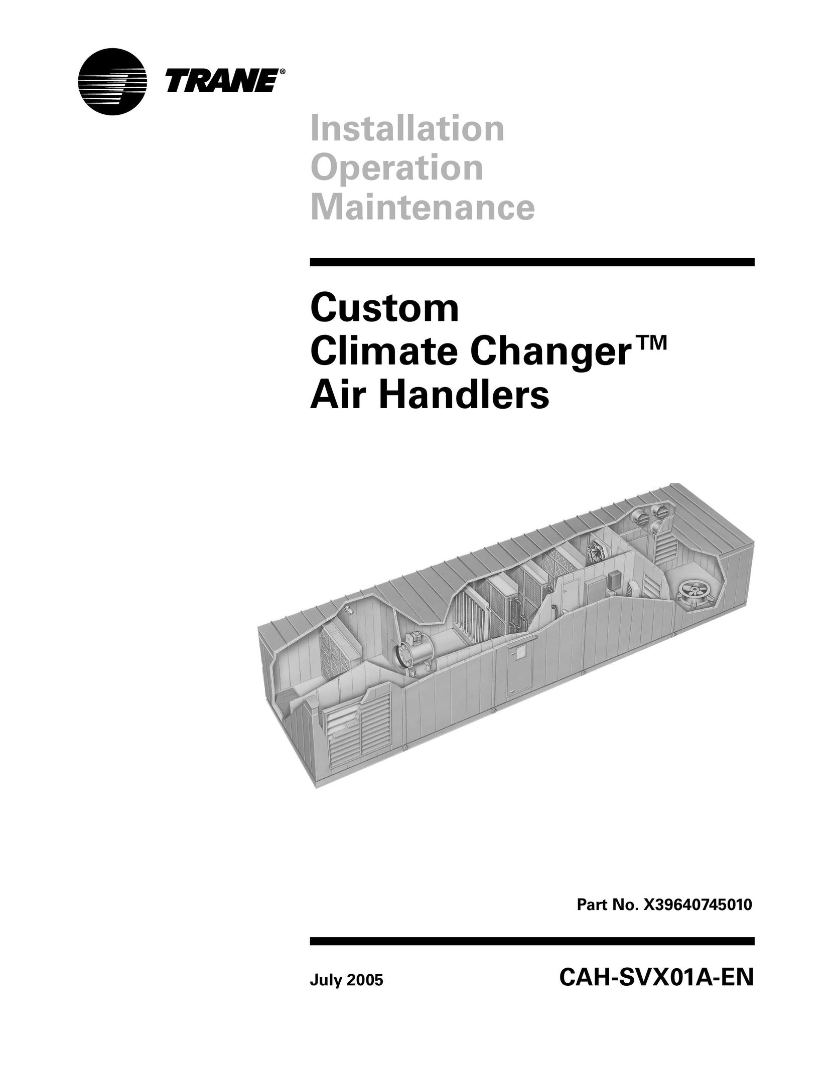 Trane Custom Climate Changer Air Handlers Air Cleaner User Manual