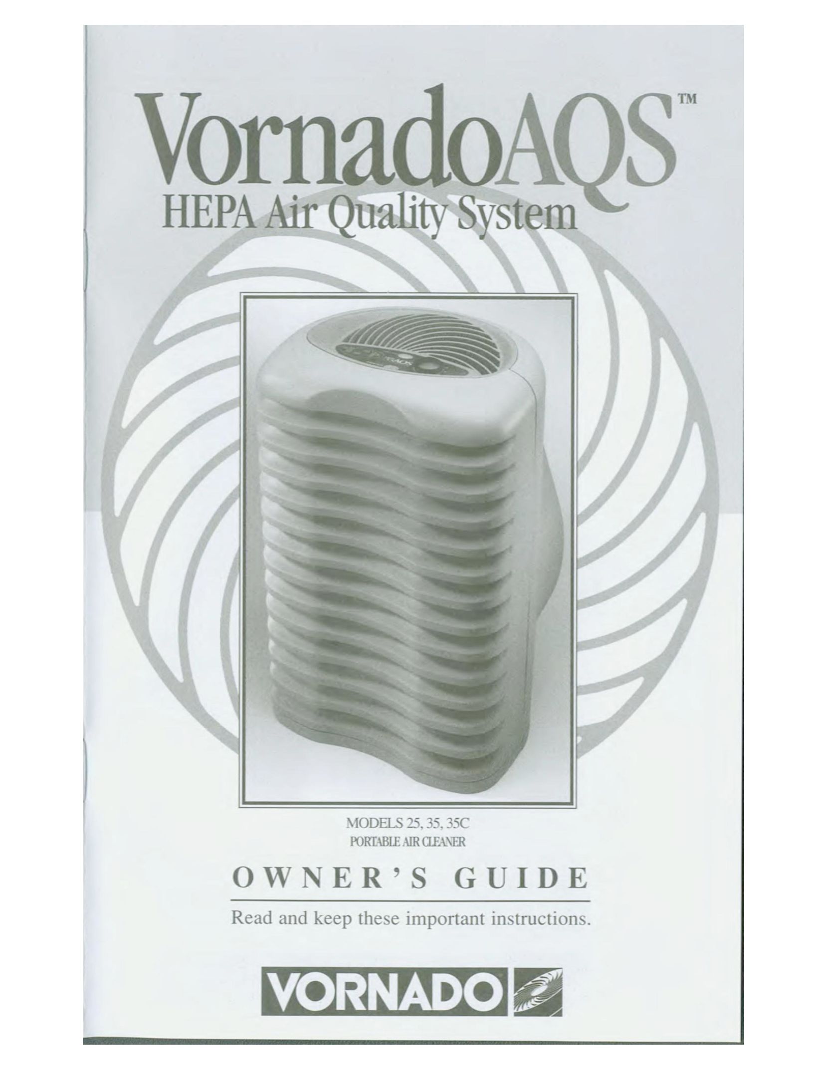 Vornado 35C Air Cleaner User Manual