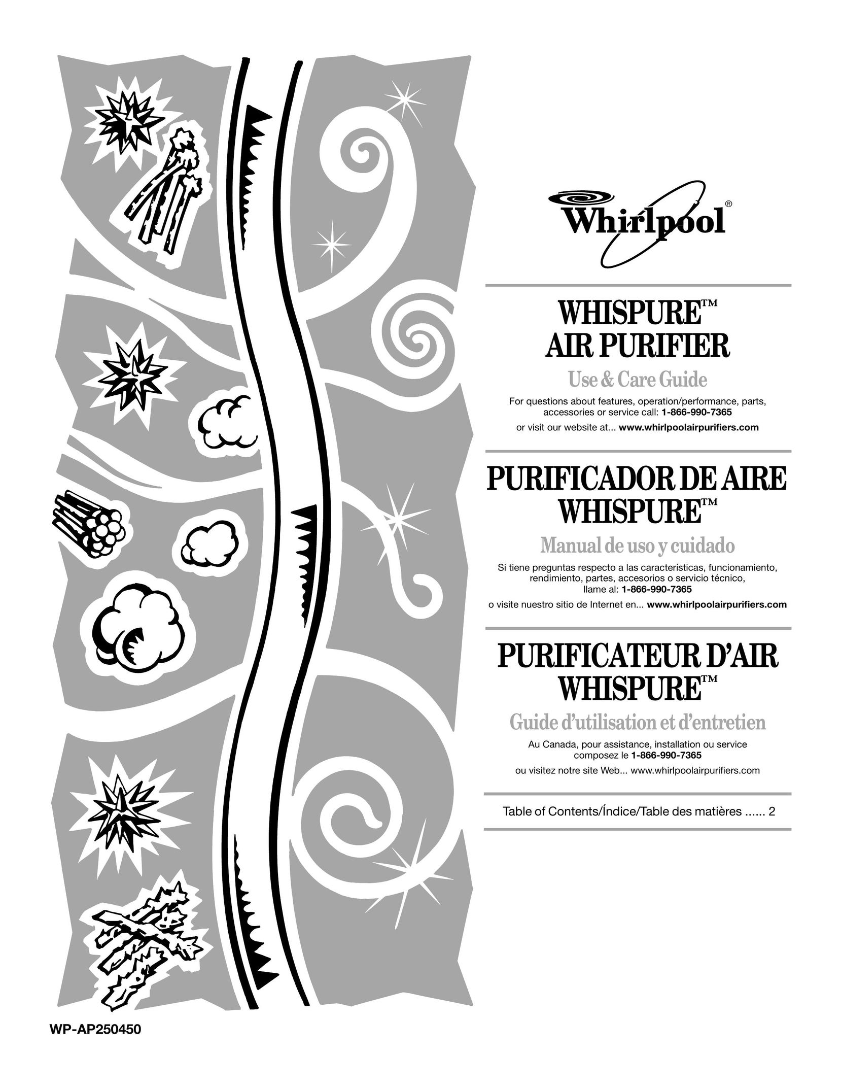 Whirlpool AP250 Air Cleaner User Manual
