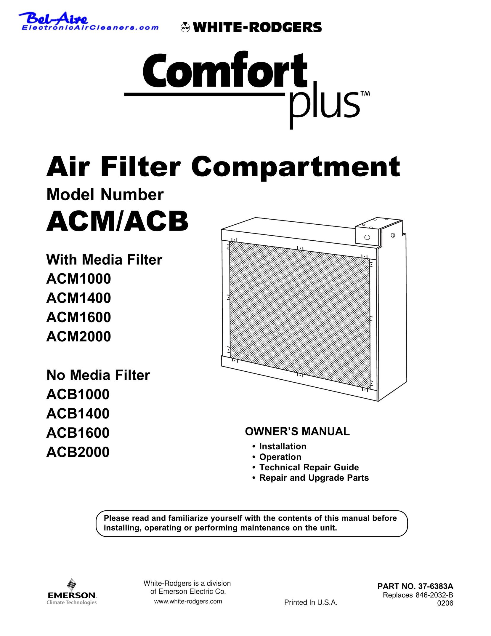 White Rodgers ACB2000 Air Cleaner User Manual