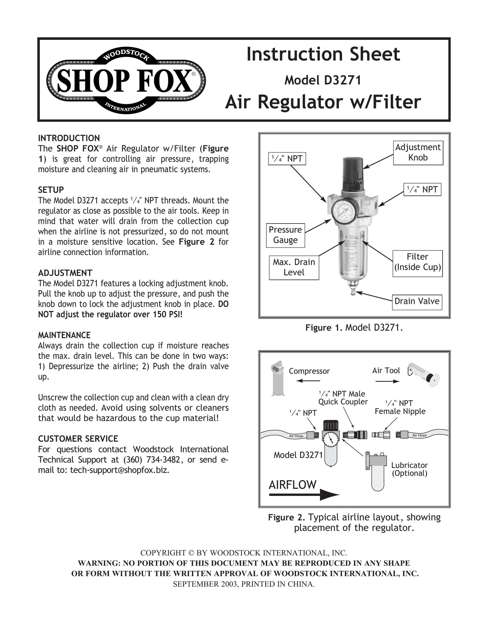 Woodstock D3271 Air Cleaner User Manual