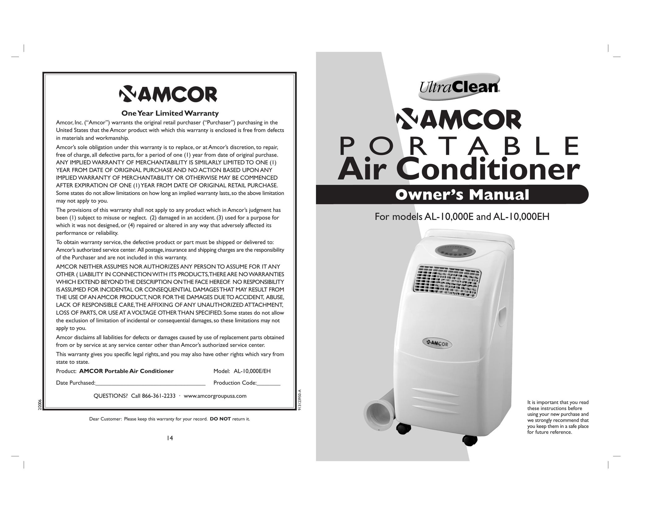 Amcor 000E AL-10 Air Conditioner User Manual