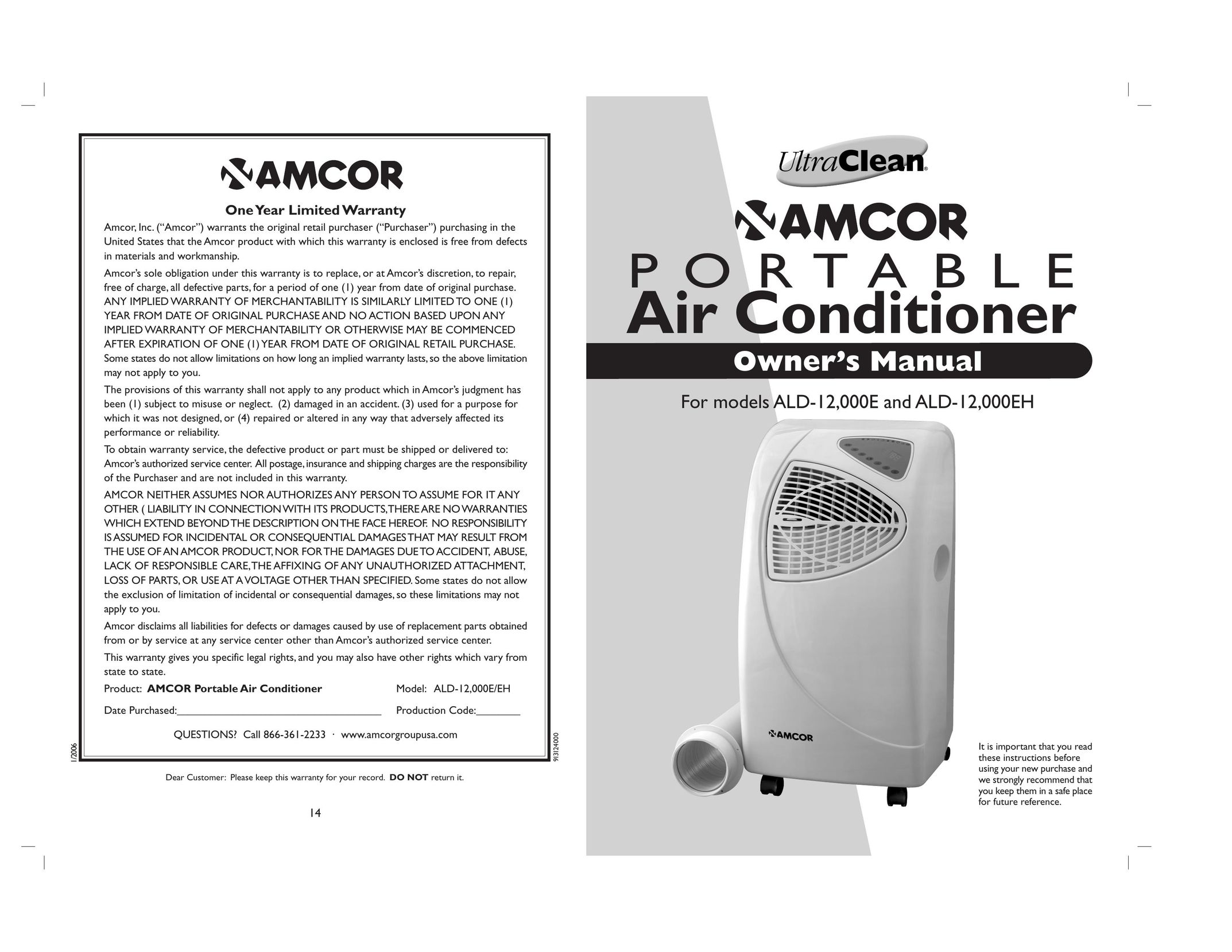 Amcor 000E/EH Air Conditioner User Manual