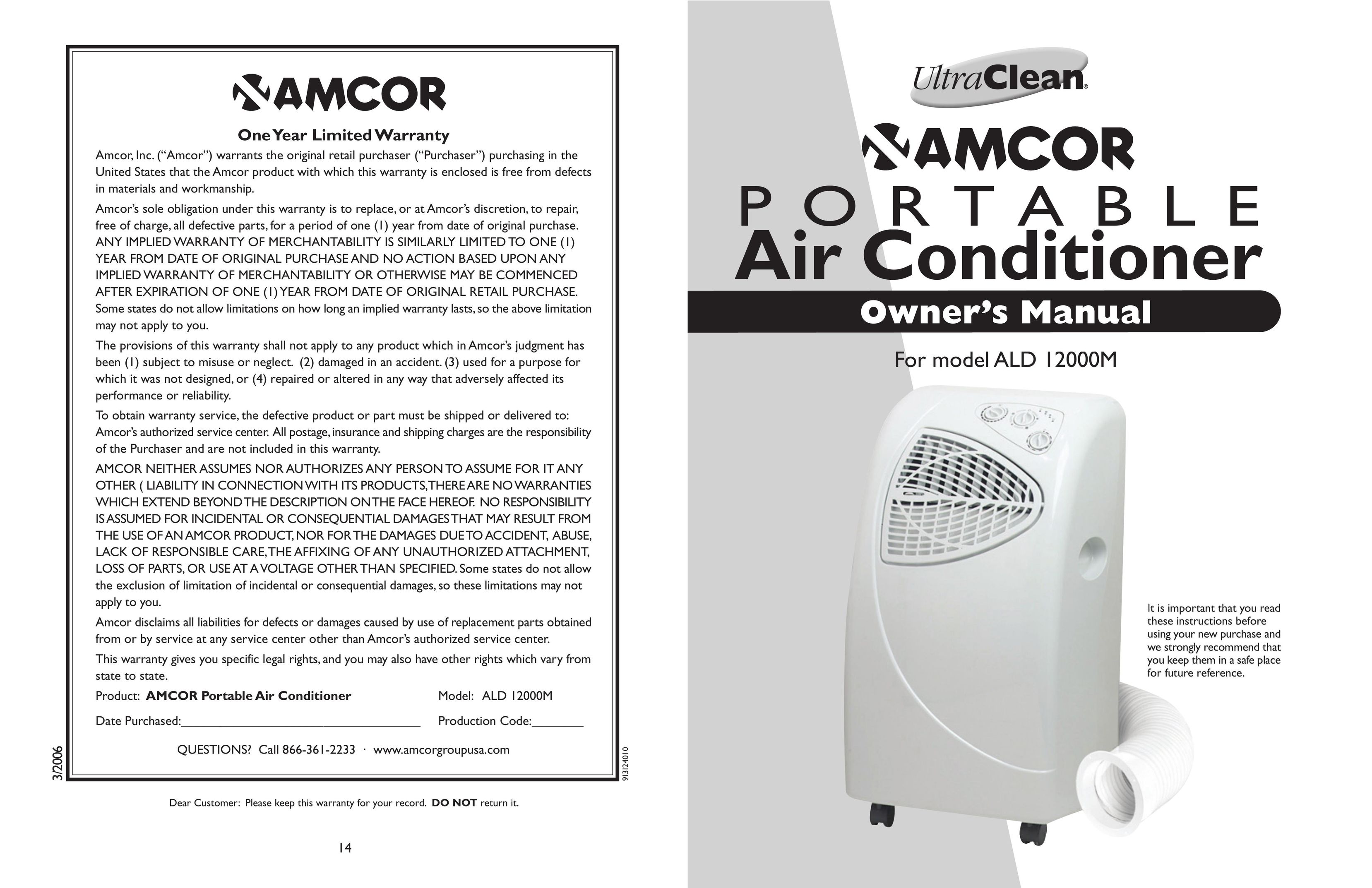 Amcor ALD 12000M Air Conditioner User Manual