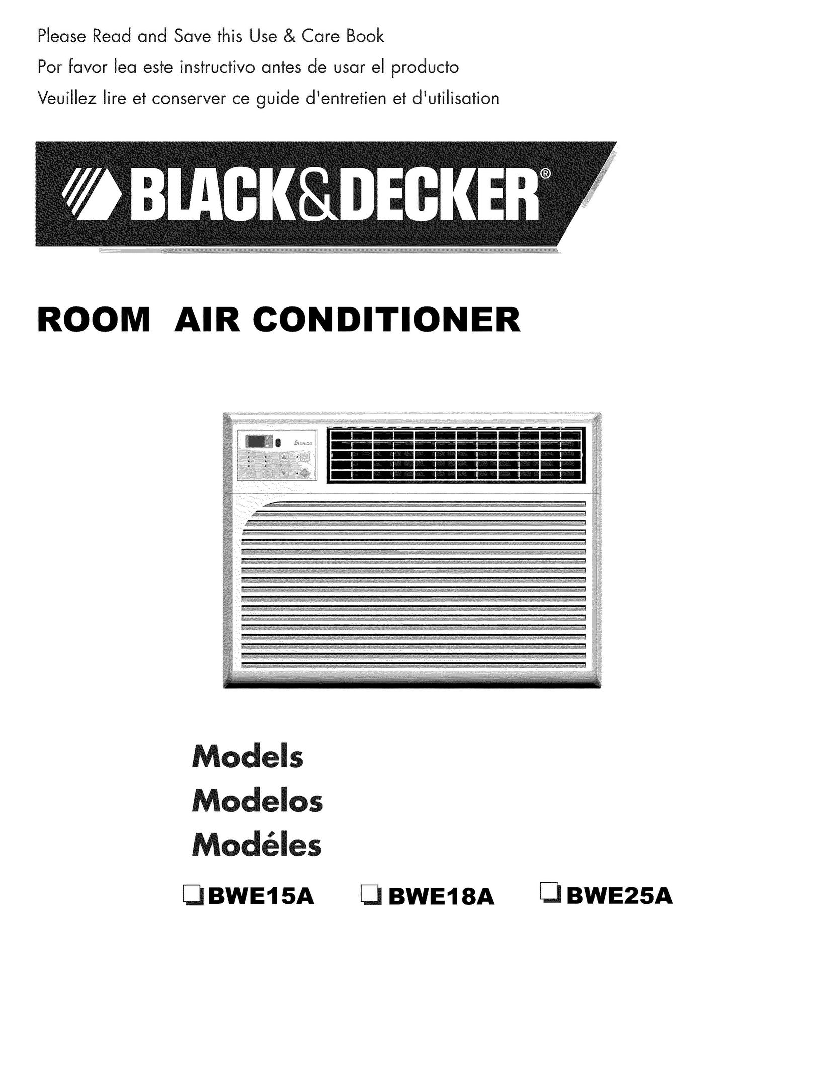 Black & Decker BWE15A Air Conditioner User Manual