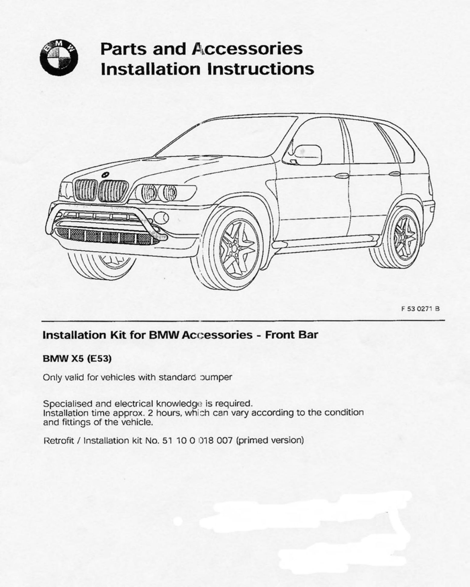 BMW F 53 0271 B Air Conditioner User Manual