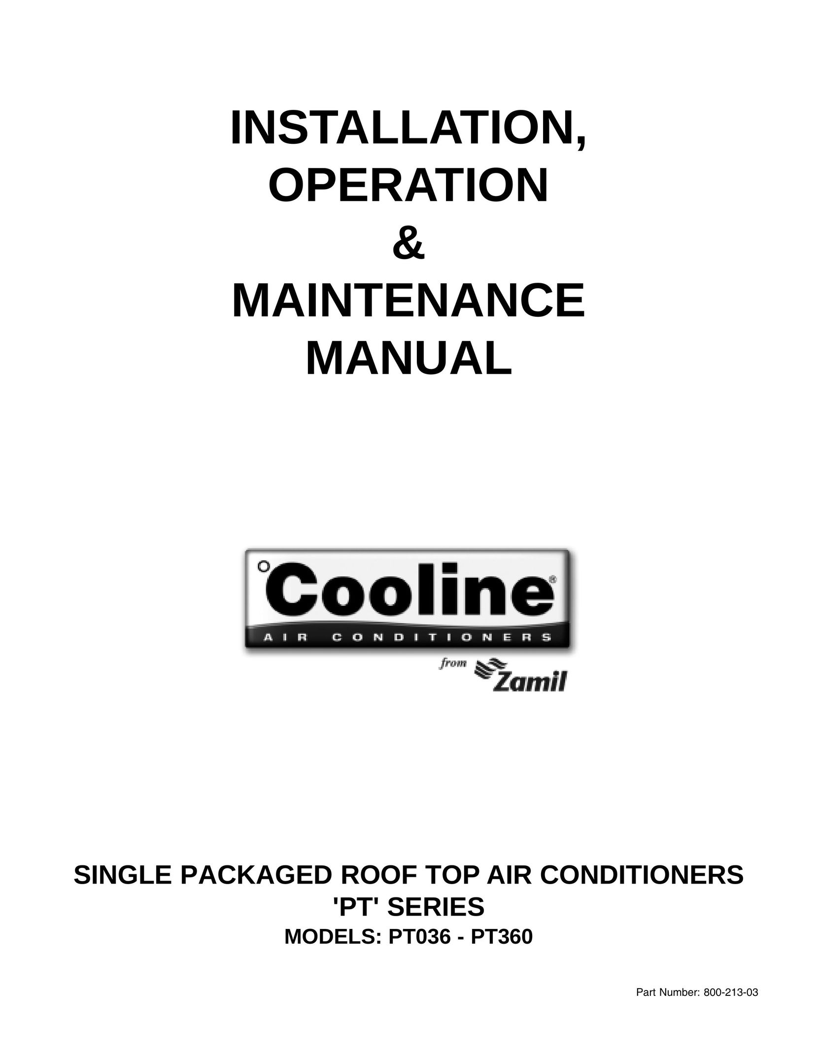 Cooline PT036 Air Conditioner User Manual