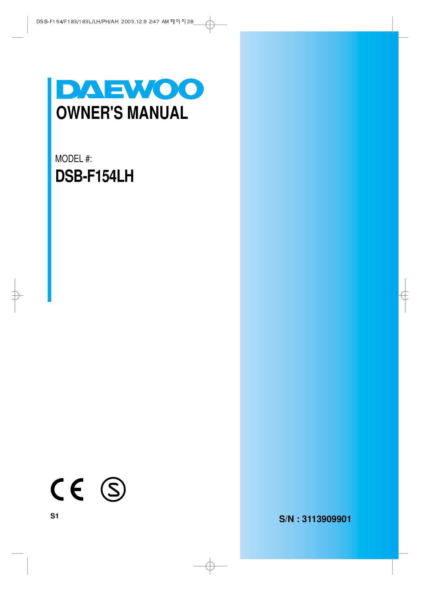 Daewoo DSB-F154LH Air Conditioner User Manual