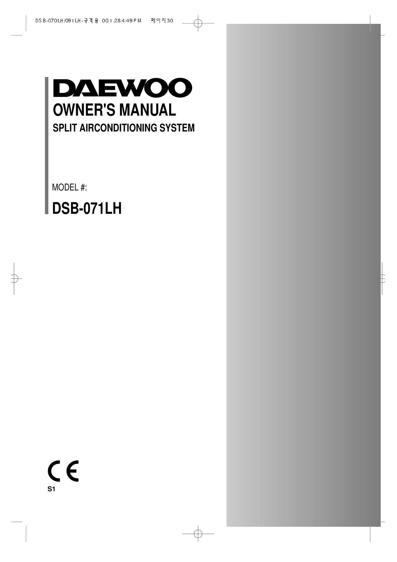 Daewoo Split Airconditioning System Air Conditioner User Manual