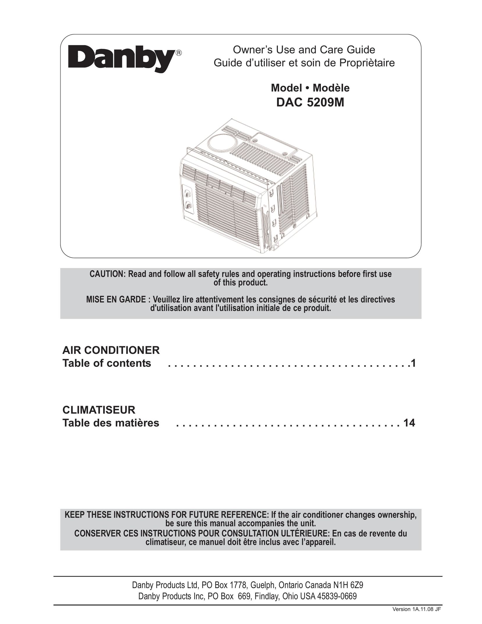 Danby DAC 5209M Air Conditioner User Manual
