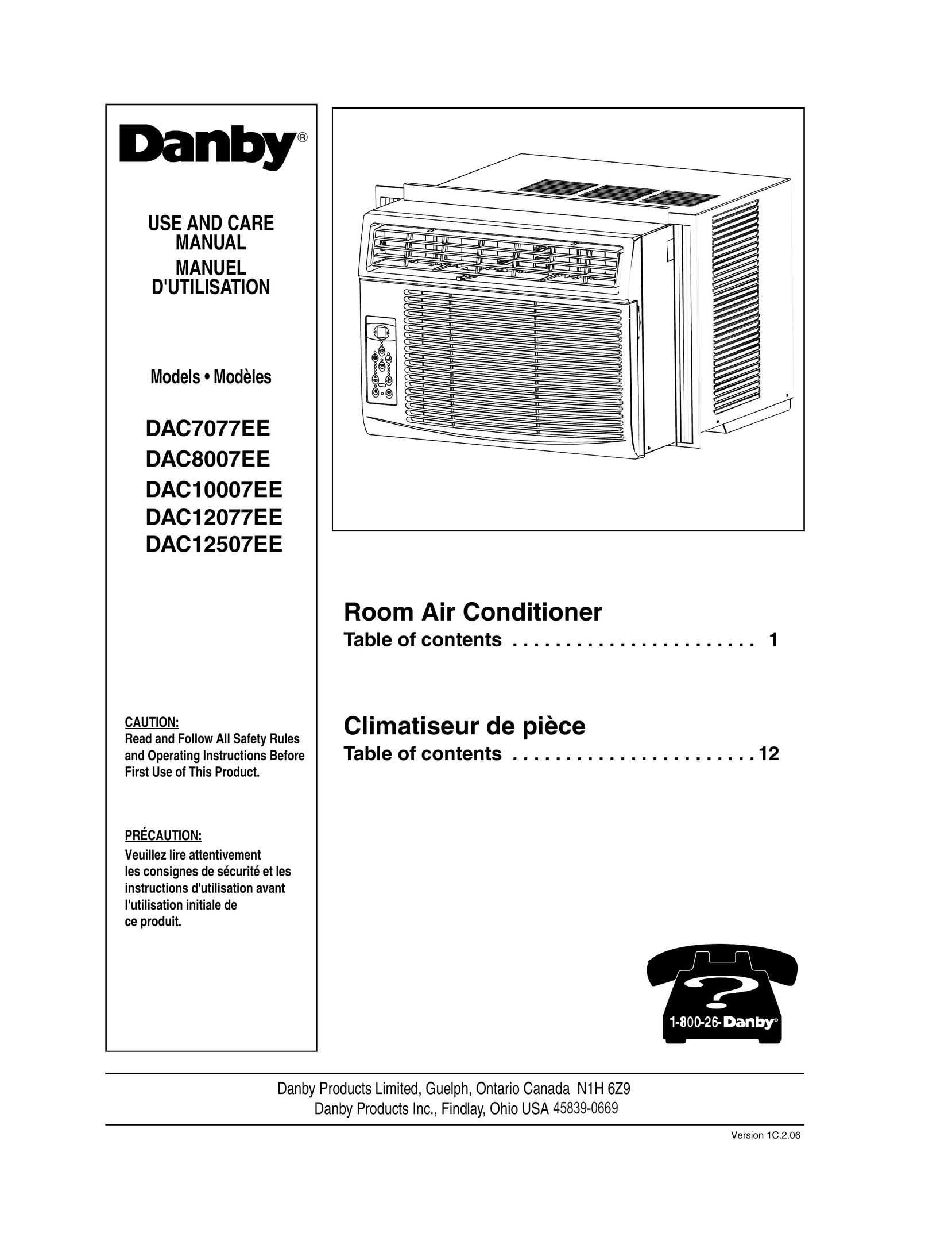 Danby dac12077ee Air Conditioner User Manual