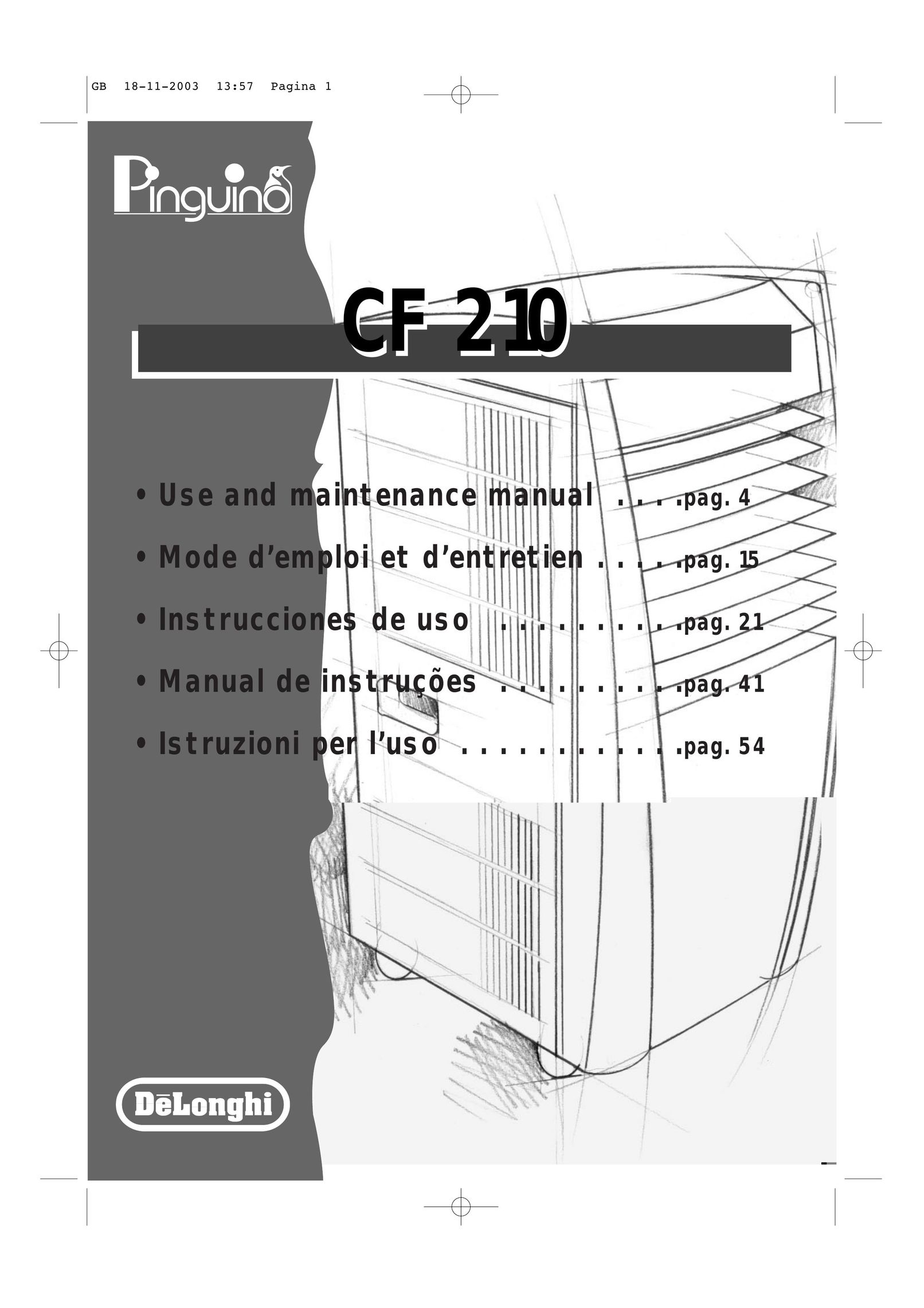 DeLonghi CF 210 Air Conditioner User Manual