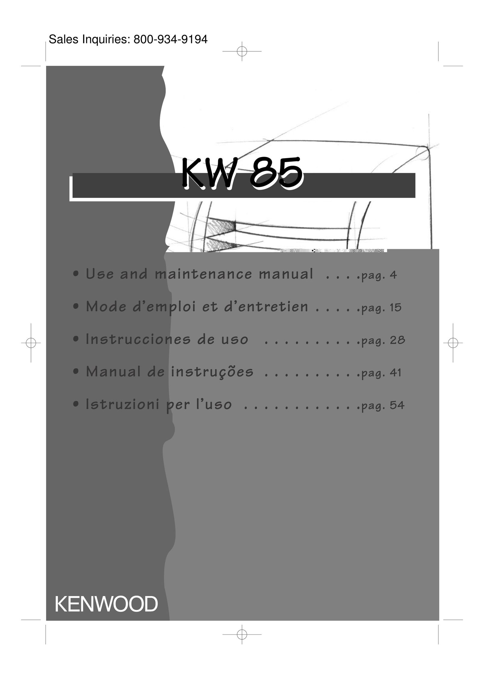 DeLonghi KW 85 Air Conditioner User Manual