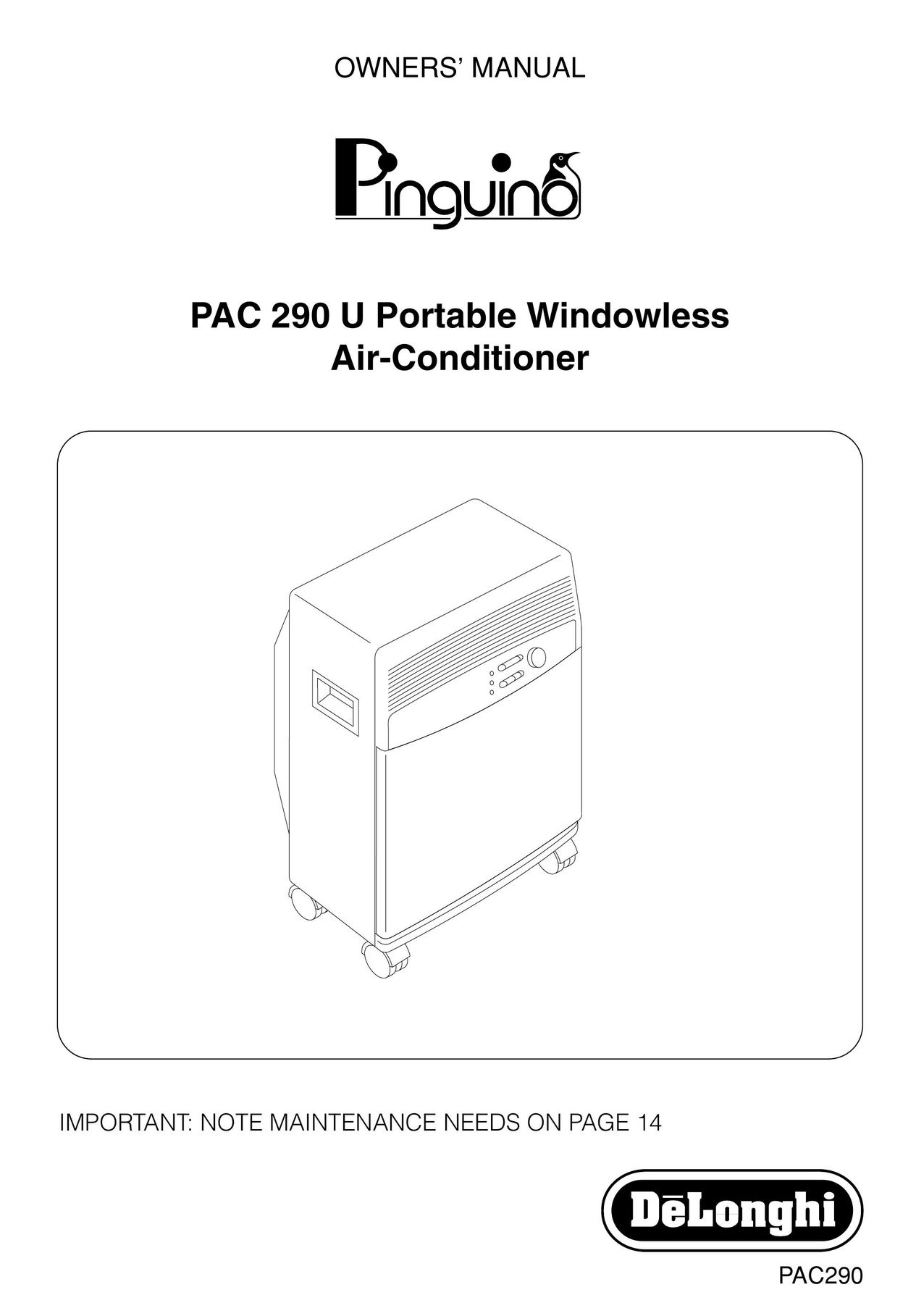DeLonghi PAC 290 U Air Conditioner User Manual